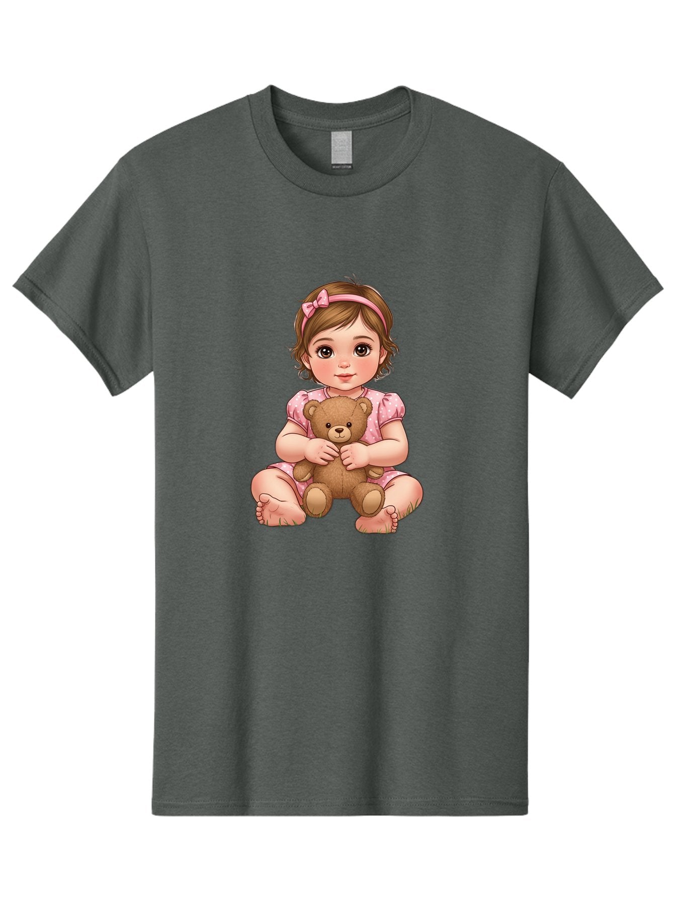 Little-Girl-Hugging-Teddy-Bear-2 Men'S Graphic Tee, 100% Cotton, Comfortable Casual Summer Wear, Machine Washable, Vintage Camera, Old Camera, Antique Camera, Black Camera, Classic Photography, Photography Equipment, Nostalgic Device, Bak820 6