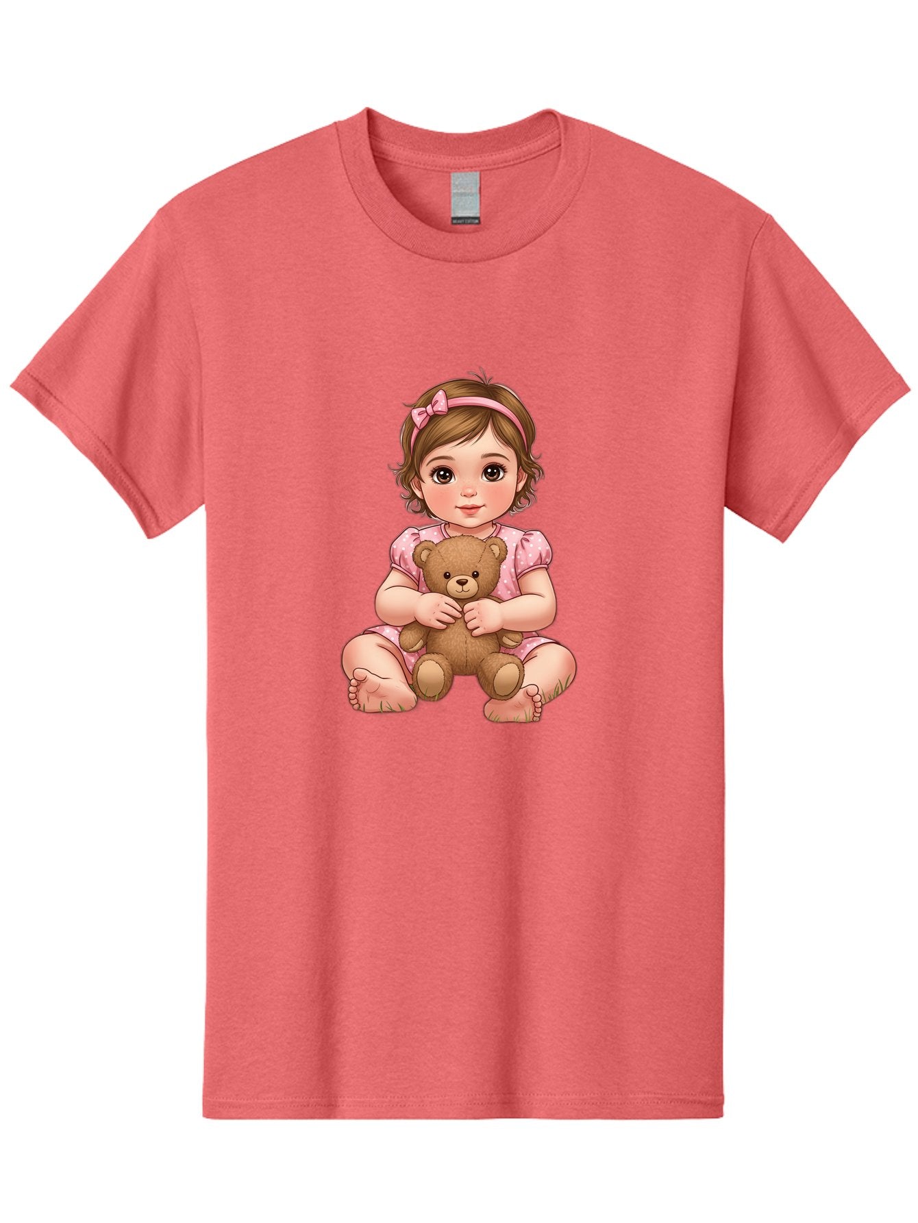 Little-Girl-Hugging-Teddy-Bear-2 Men'S Graphic Tee, 100% Cotton, Comfortable Casual Summer Wear, Machine Washable, Vintage Camera, Old Camera, Antique Camera, Black Camera, Classic Photography, Photography Equipment, Nostalgic Device, Bak820 13