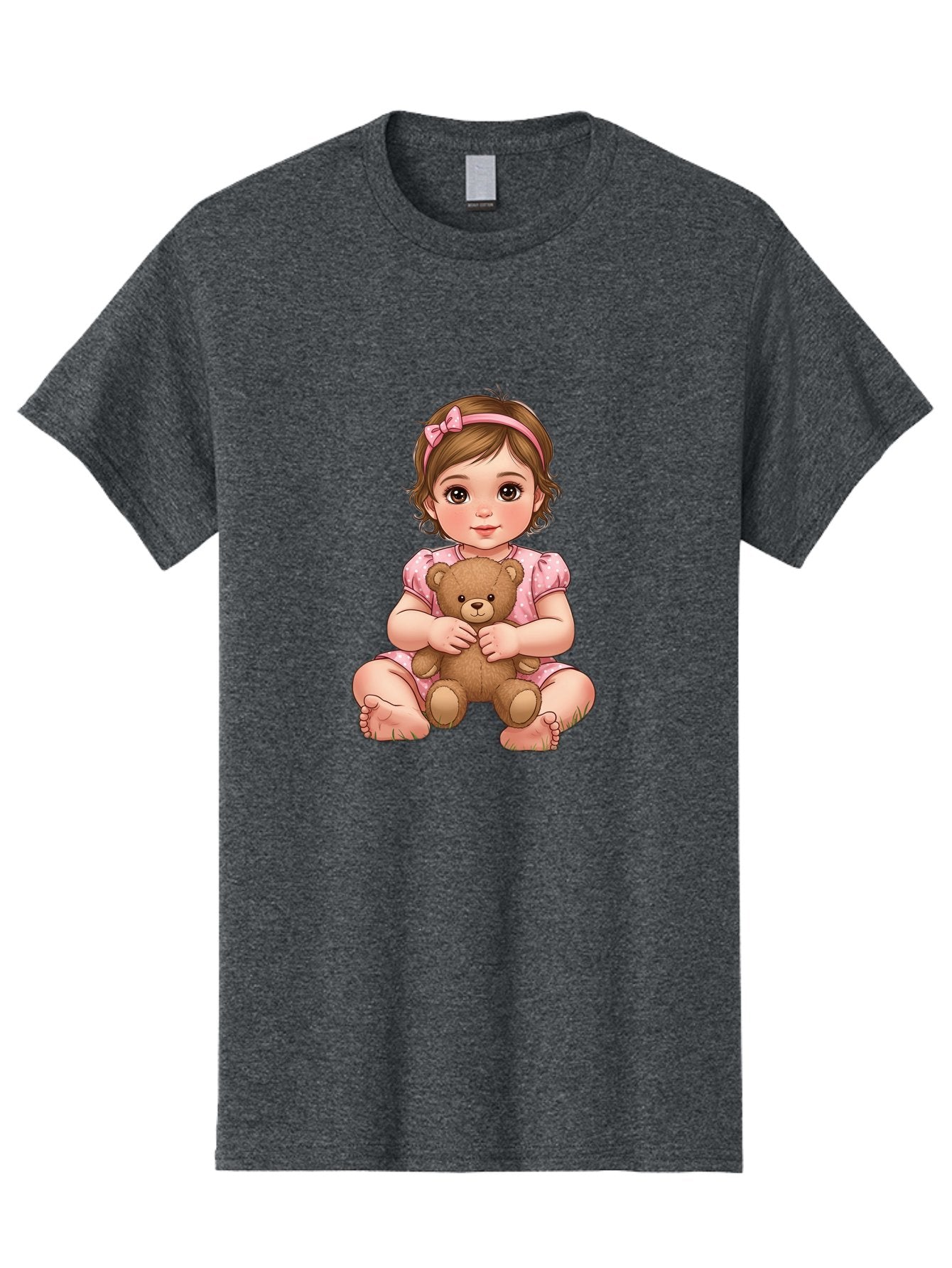 Little-Girl-Hugging-Teddy-Bear-2 Men'S Graphic Tee, 100% Cotton, Comfortable Casual Summer Wear, Machine Washable, Vintage Camera, Old Camera, Antique Camera, Black Camera, Classic Photography, Photography Equipment, Nostalgic Device, Bak820 10