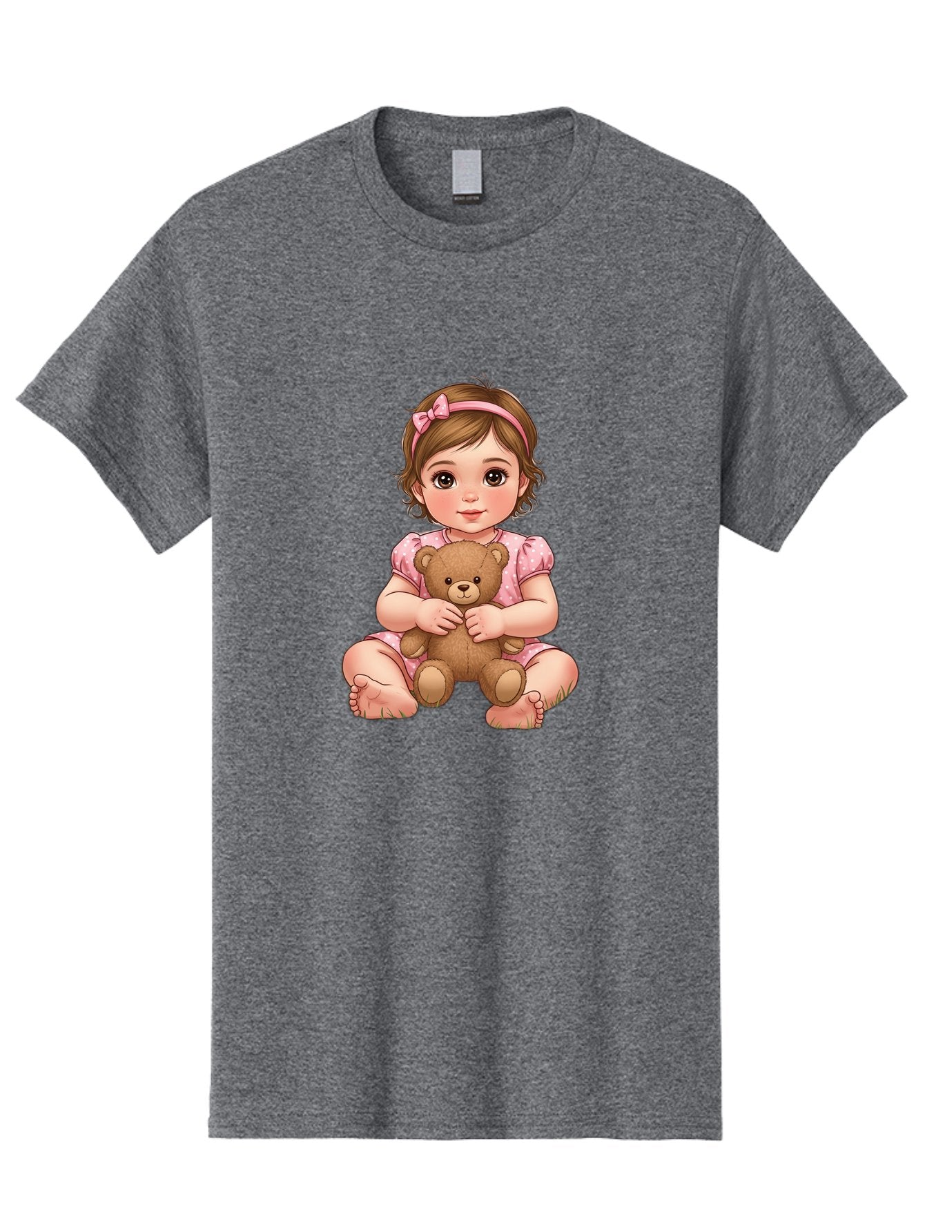 Little-Girl-Hugging-Teddy-Bear-2 Men'S Graphic Tee, 100% Cotton, Comfortable Casual Summer Wear, Machine Washable, Vintage Camera, Old Camera, Antique Camera, Black Camera, Classic Photography, Photography Equipment, Nostalgic Device, Bak820 11