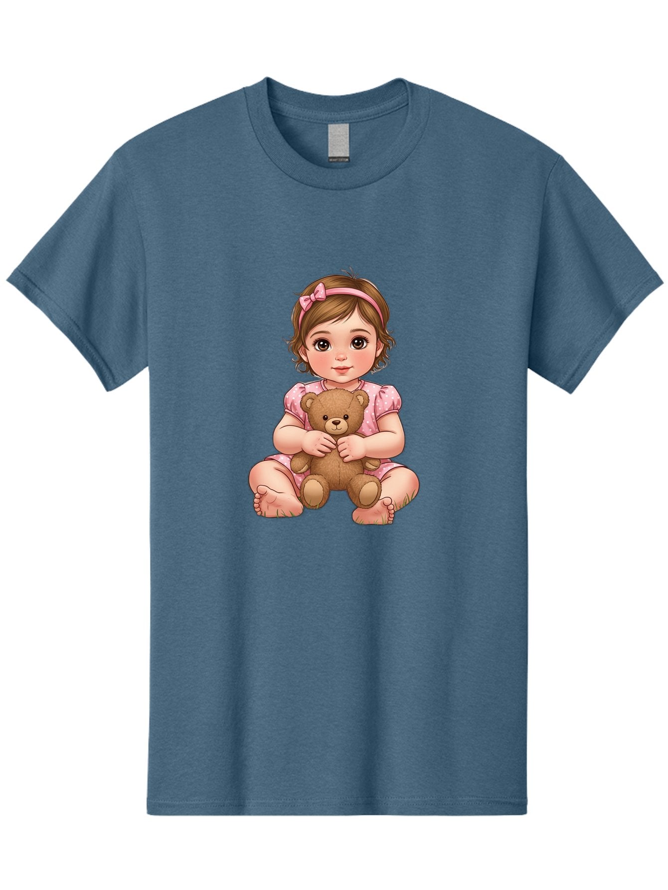 Little-Girl-Hugging-Teddy-Bear-2 Men'S Graphic Tee, 100% Cotton, Comfortable Casual Summer Wear, Machine Washable, Vintage Camera, Old Camera, Antique Camera, Black Camera, Classic Photography, Photography Equipment, Nostalgic Device, Bak820 7
