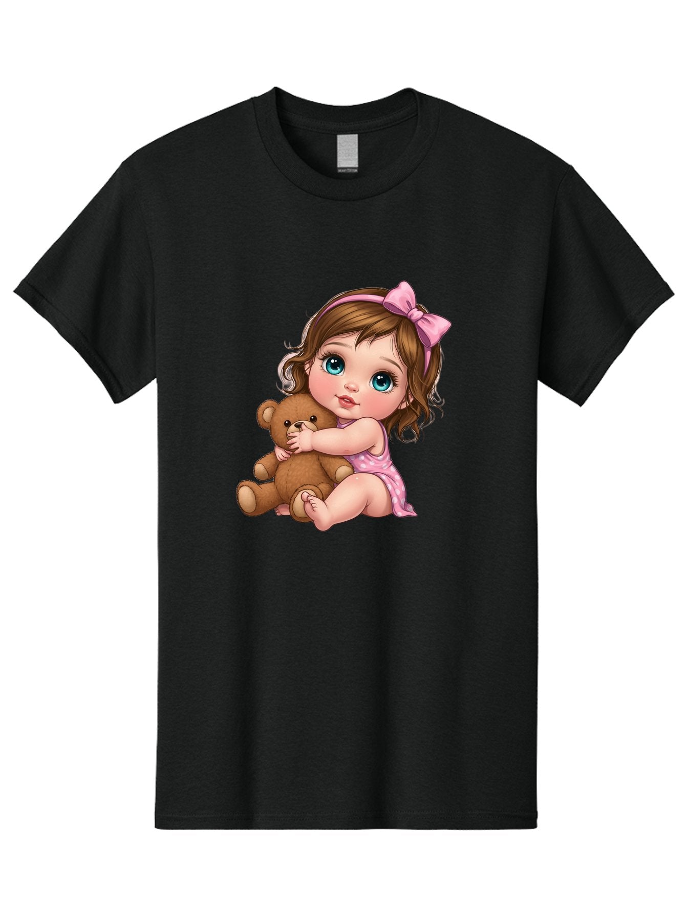 Little-Girl-Hugging-Teddy-Bear Men'S Graphic Tee, 100% Cotton, Comfortable Casual Summer Wear, Machine Washable, Vintage Camera, Old Camera, Antique Camera, Black Camera, Classic Photography, Photography Equipment, Nostalgic Device, Bak821