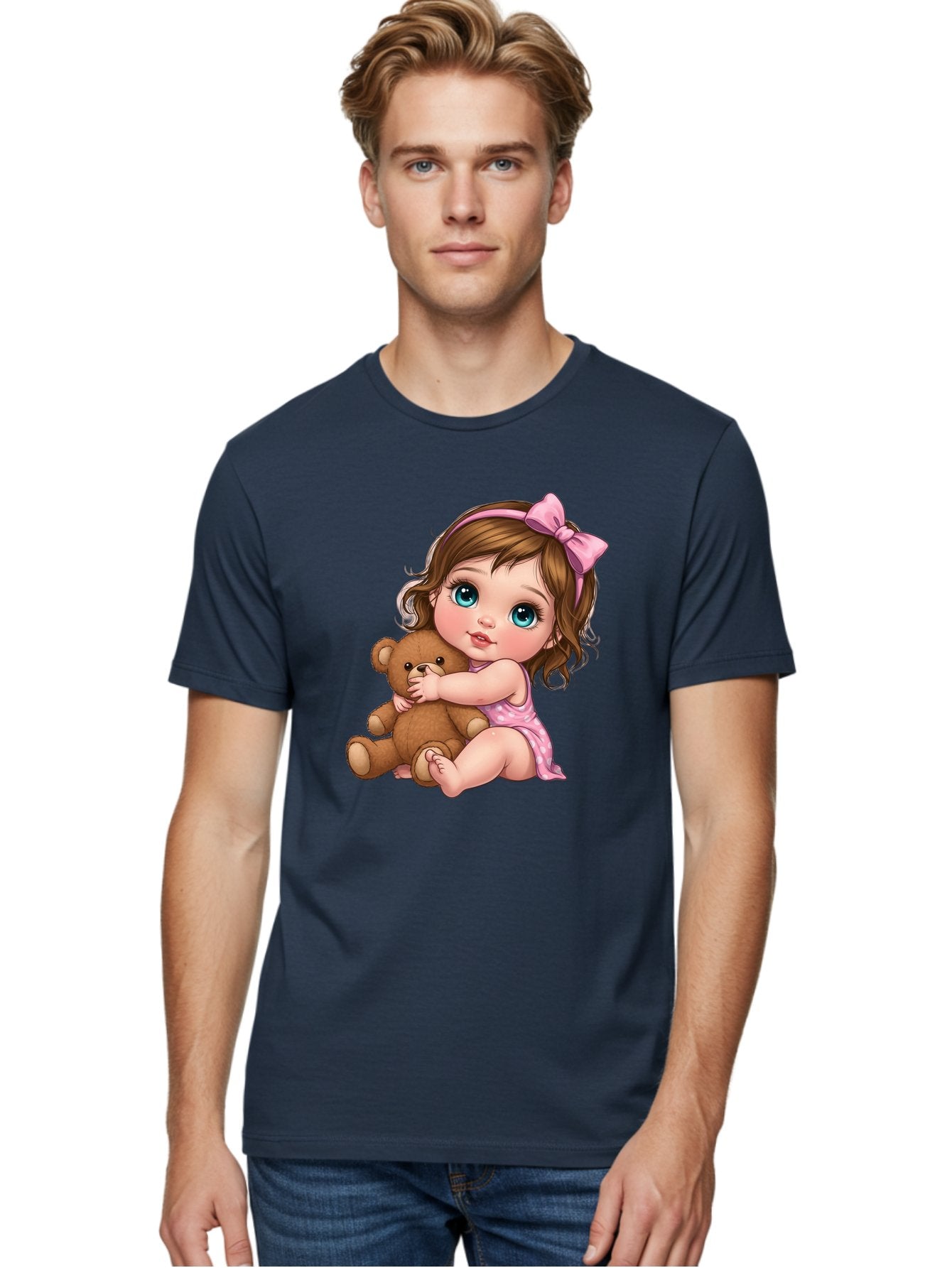Little-Girl-Hugging-Teddy-Bear Men'S Graphic Tee, 100% Cotton, Comfortable Casual Summer Wear, Machine Washable, Vintage Camera, Old Camera, Antique Camera, Black Camera, Classic Photography, Photography Equipment, Nostalgic Device, Bak821 17