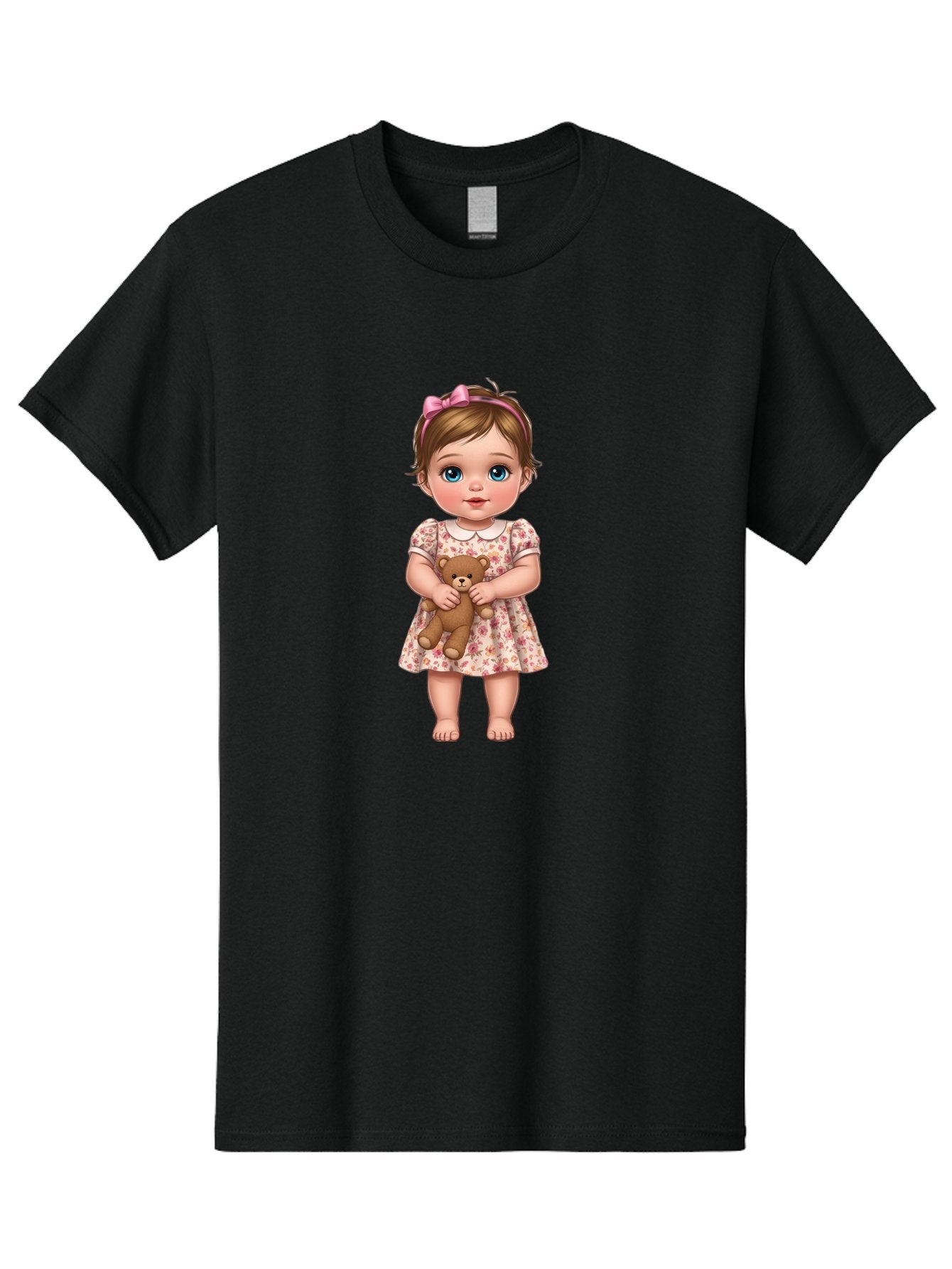 Little-Girl-With-Teddy-Bear-1 Men'S Graphic Tee, 100% Cotton, Comfortable Casual Summer Wear, Machine Washable, Vintage Camera, Old Camera, Antique Camera, Black Camera, Classic Photography, Photography Equipment, Nostalgic Device, Bak825 8