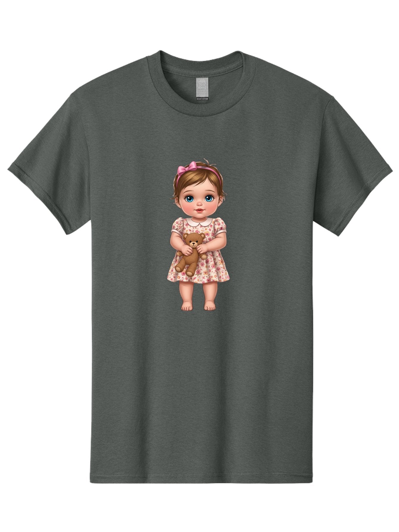 Little-Girl-With-Teddy-Bear-1 Men'S Graphic Tee, 100% Cotton, Comfortable Casual Summer Wear, Machine Washable, Vintage Camera, Old Camera, Antique Camera, Black Camera, Classic Photography, Photography Equipment, Nostalgic Device, Bak825 3