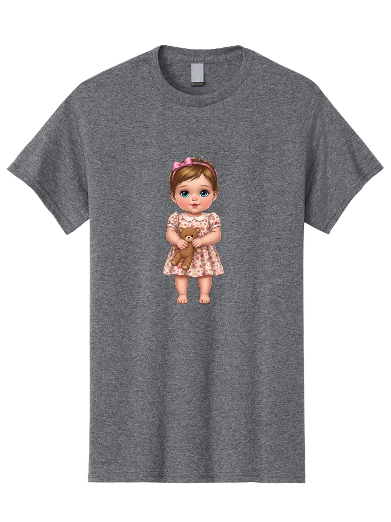 Little-Girl-With-Teddy-Bear-1 Men'S Graphic Tee, 100% Cotton, Comfortable Casual Summer Wear, Machine Washable, Vintage Camera, Old Camera, Antique Camera, Black Camera, Classic Photography, Photography Equipment, Nostalgic Device, Bak825 15
