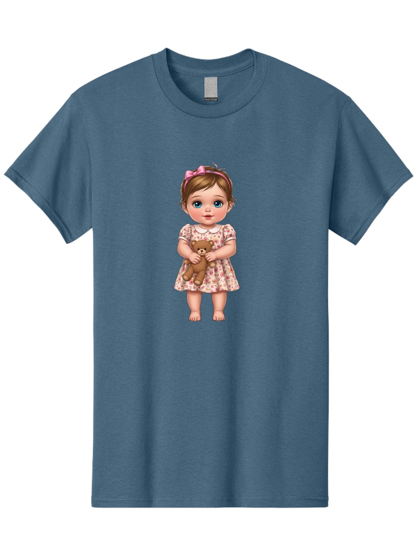 Little-Girl-With-Teddy-Bear-1 Men'S Graphic Tee, 100% Cotton, Comfortable Casual Summer Wear, Machine Washable, Vintage Camera, Old Camera, Antique Camera, Black Camera, Classic Photography, Photography Equipment, Nostalgic Device, Bak825