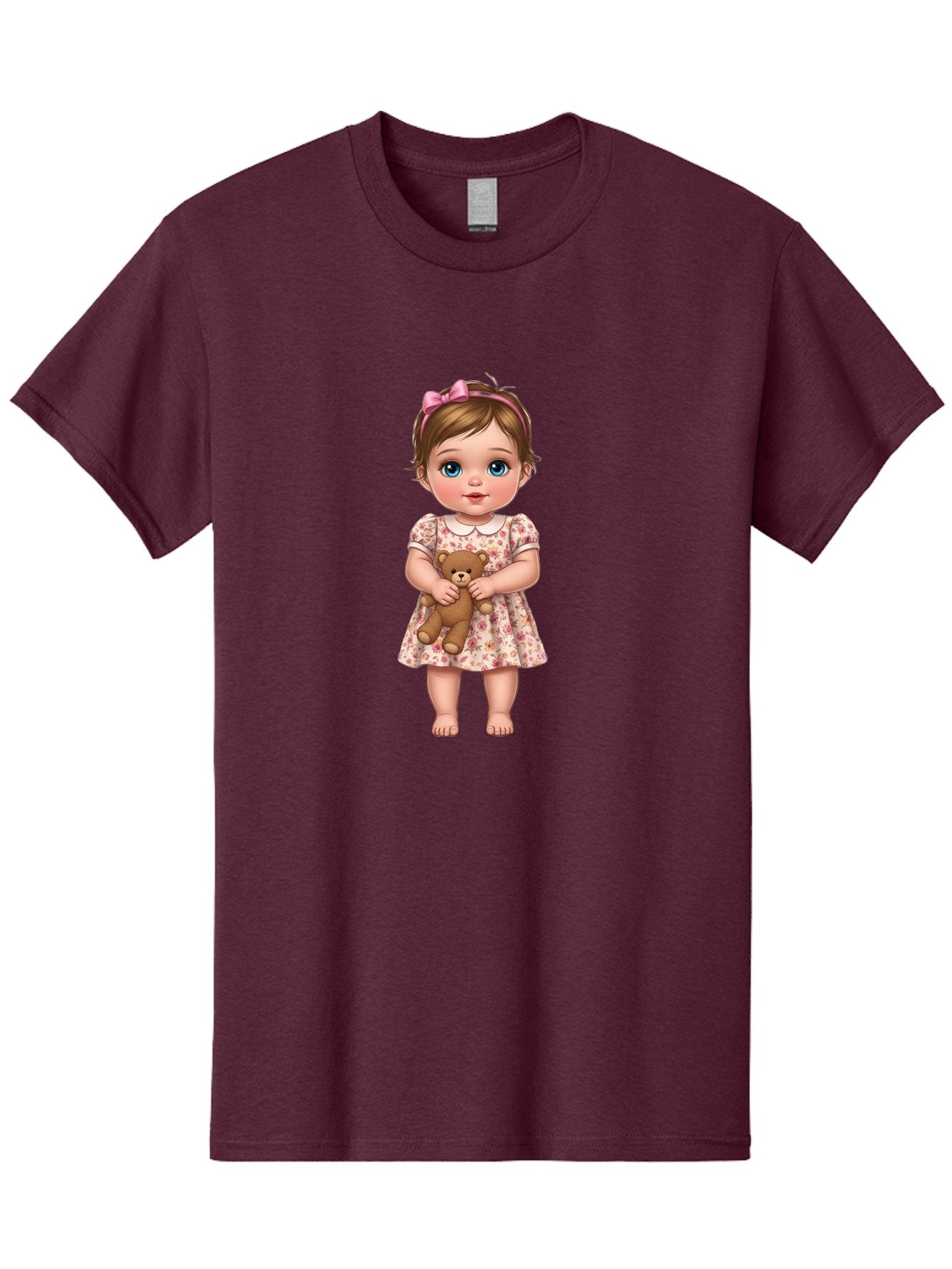 Little-Girl-With-Teddy-Bear-1 Men'S Graphic Tee, 100% Cotton, Comfortable Casual Summer Wear, Machine Washable, Vintage Camera, Old Camera, Antique Camera, Black Camera, Classic Photography, Photography Equipment, Nostalgic Device, Bak825 11