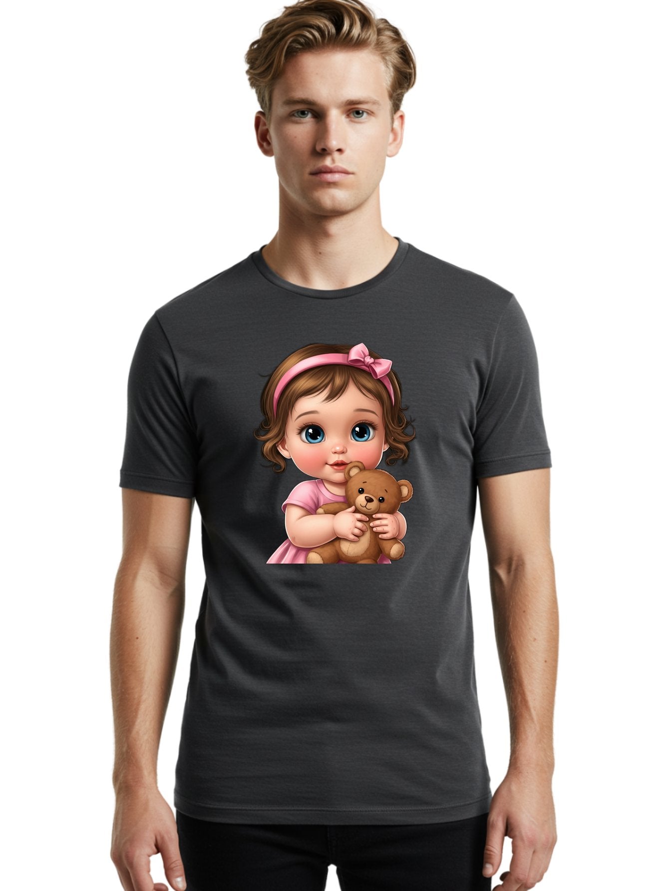 Little-Girl-With-Teddy-Bear Men'S Graphic Tee, 100% Cotton, Comfortable Casual Summer Wear, Machine Washable, Vintage Camera, Old Camera, Antique Camera, Black Camera, Classic Photography, Photography Equipment, Nostalgic Device, Film Camera, Bak826 18