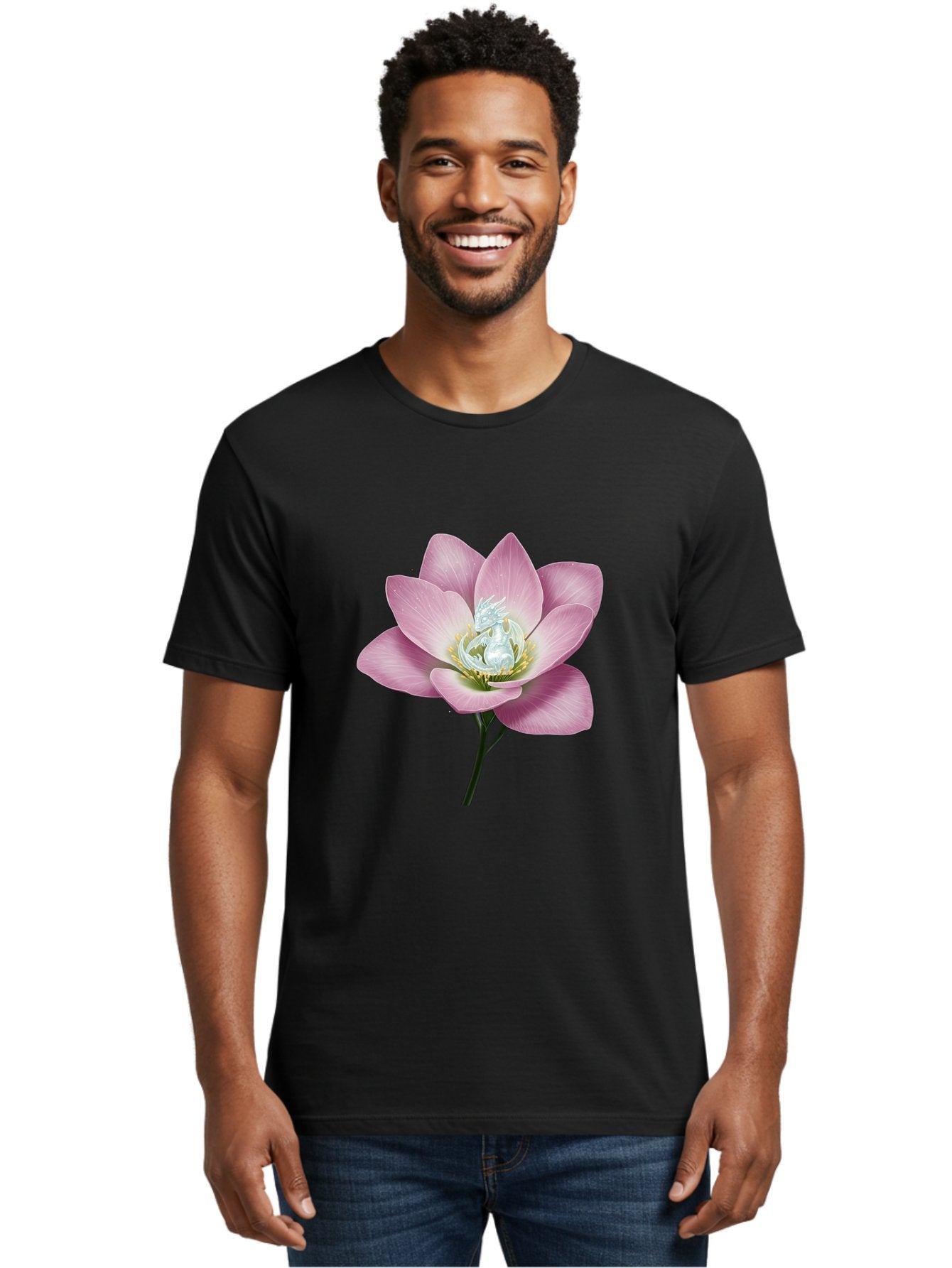 Lotus-Flower-1 Men'S Graphic Tee, 100% Cotton, Comfortable Casual Summer Wear, Machine Washable, Vintage Camera, Old Camera, Antique Camera, Black Camera, Classic Photography, Photography Equipment, Nostalgic Device, Film Camera, Camera Art Bak837 16