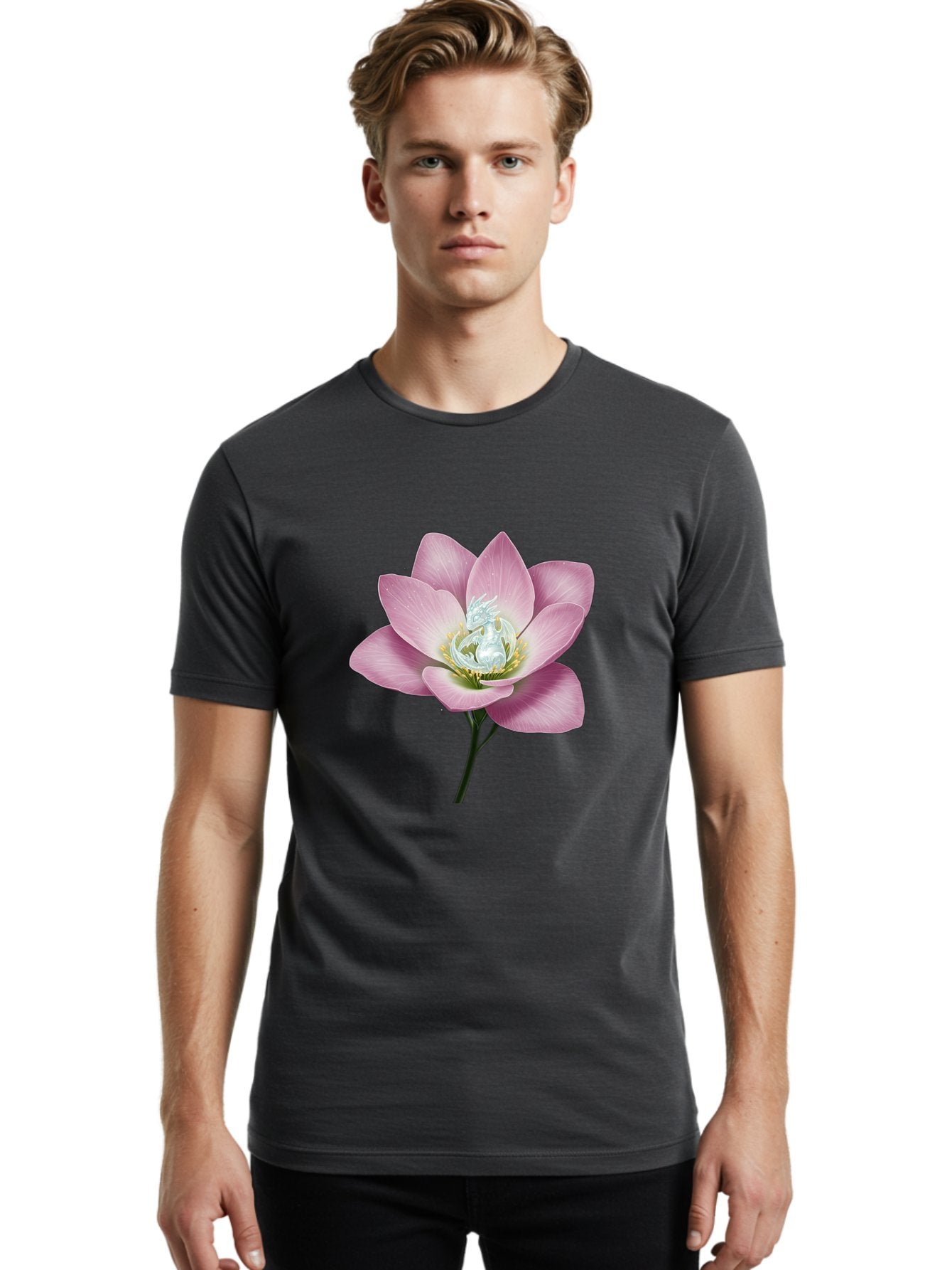 Lotus-Flower-1 Men'S Graphic Tee, 100% Cotton, Comfortable Casual Summer Wear, Machine Washable, Vintage Camera, Old Camera, Antique Camera, Black Camera, Classic Photography, Photography Equipment, Nostalgic Device, Film Camera, Camera Art Bak837 25