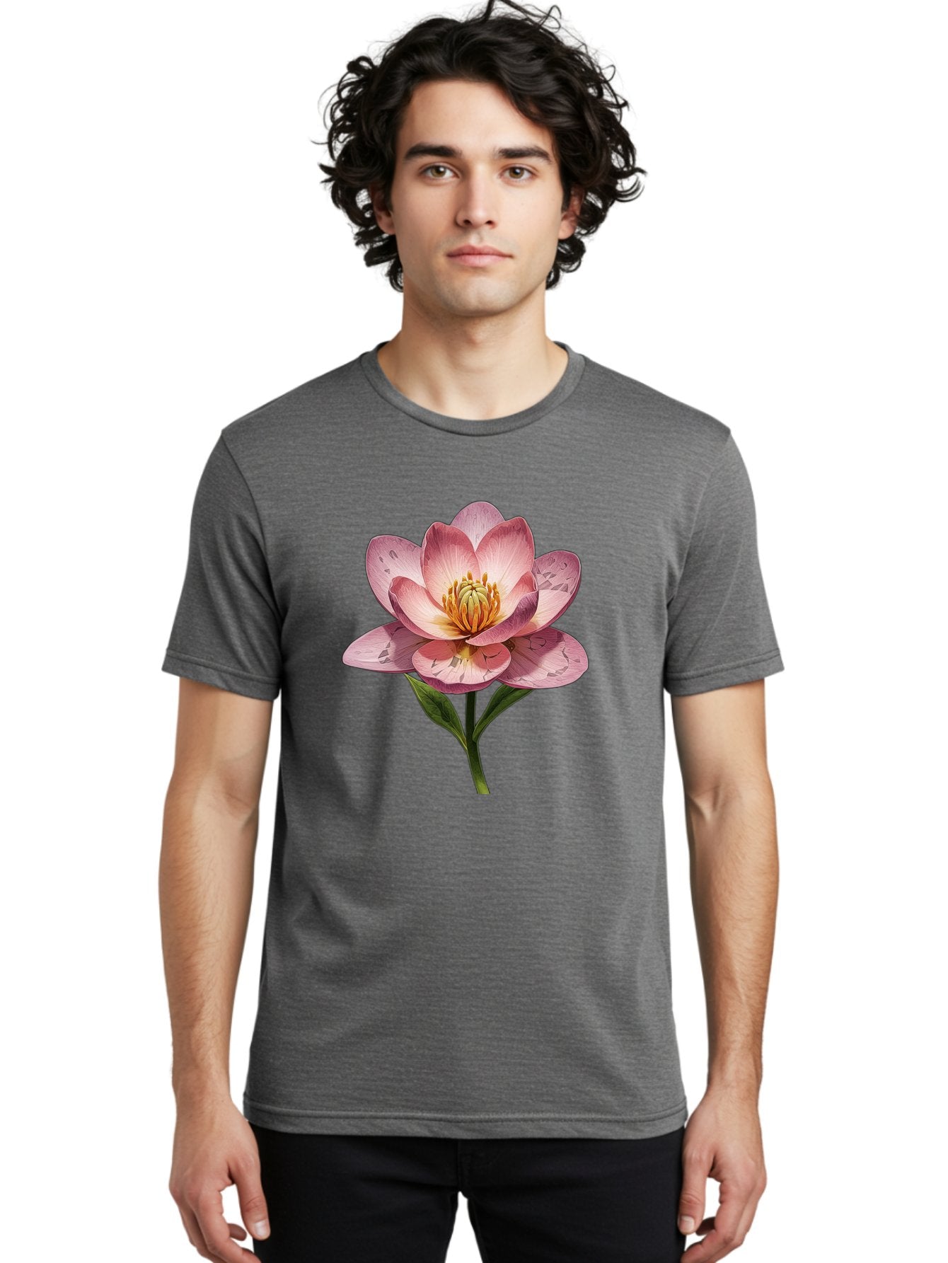 Lotus-Flower-2 Men'S Graphic Tee, 100% Cotton, Comfortable Casual Summer Wear, Machine Washable, Vintage Camera, Old Camera, Antique Camera, Black Camera, Classic Photography, Photography Equipment, Nostalgic Device, Film Camera, Camera Art Bak838 25