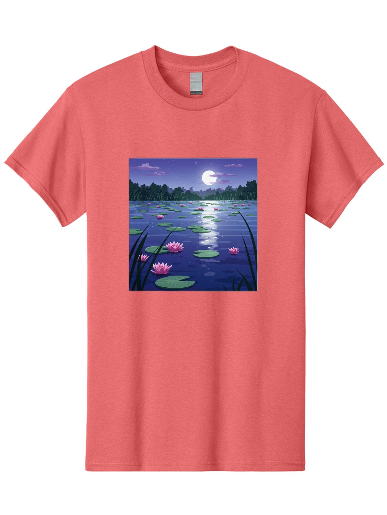 Lotus-Flowers-Under-Moonlight Men'S Graphic Tee, 100% Cotton, Comfortable Casual Summer Wear, Machine Washable, Vintage Camera, Old Camera, Antique Camera, Black Camera, Classic Photography, Photography Equipment, Nostalgic Device, Bak842