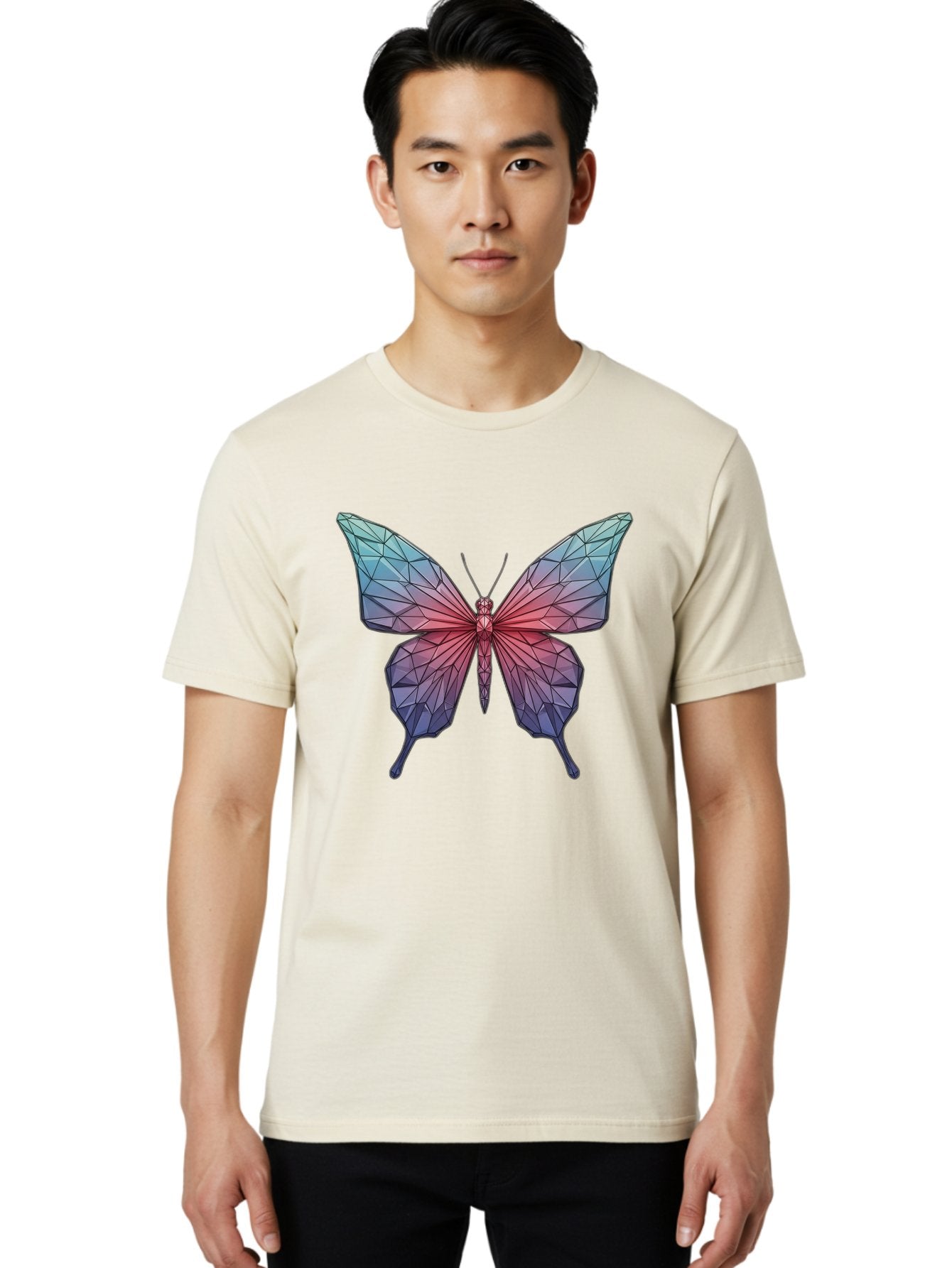 Low-Poly-Butterfly Men'S Graphic Tee, 100% Cotton, Comfortable Casual Summer Wear, Machine Washable, Vintage Camera, Old Camera, Antique Camera, Black Camera, Classic Photography, Photography Equipment, Nostalgic Device, Film Camera, Bak846 23
