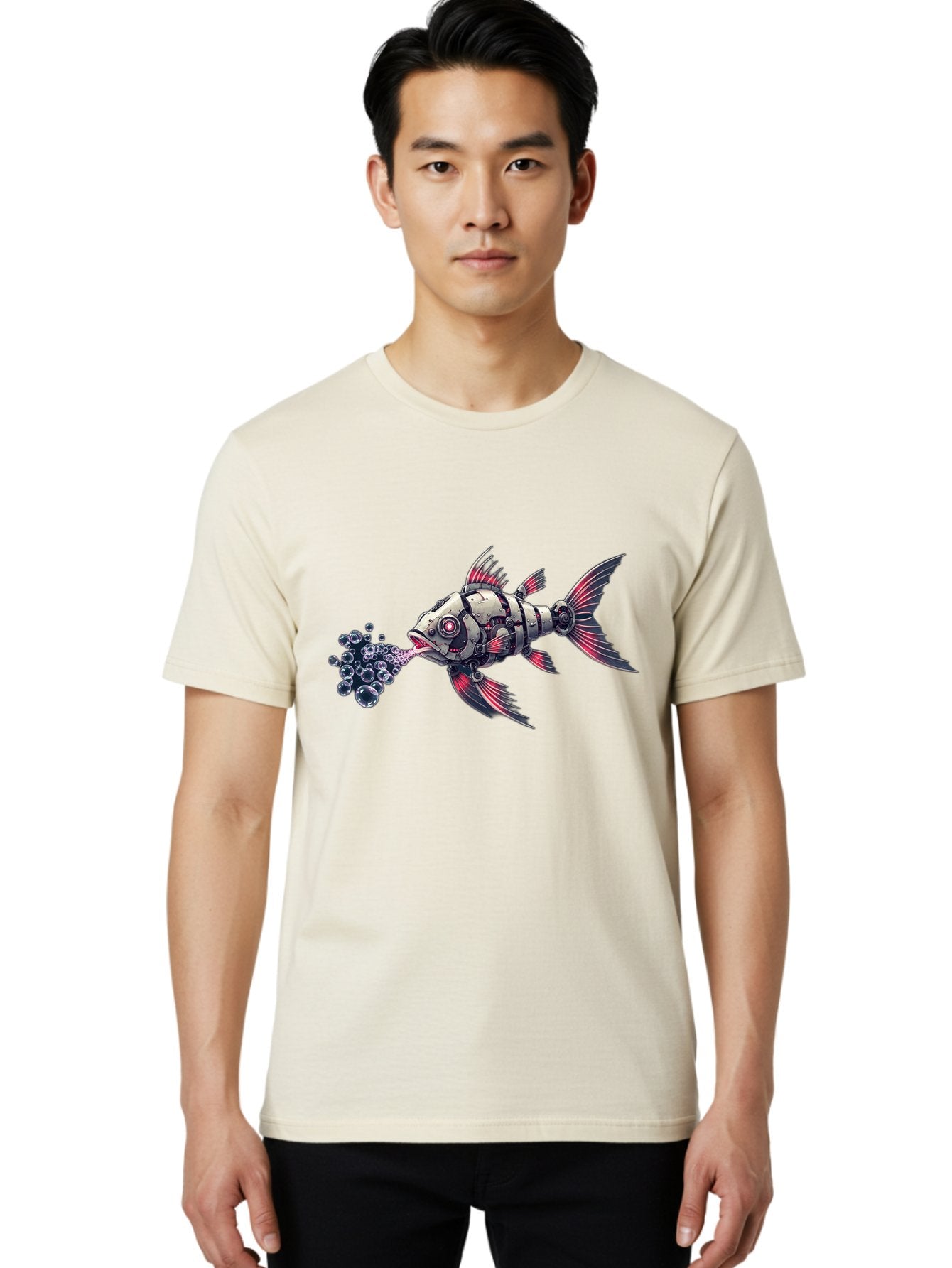 Mechanical-Fish-1 Men'S Graphic Tee, 100% Cotton, Comfortable Casual Summer Wear, Machine Washable, Vintage Camera, Old Camera, Antique Camera, Black Camera, Classic Photography, Photography Equipment, Nostalgic Device, Film Camera, Camera Art Bak856 17