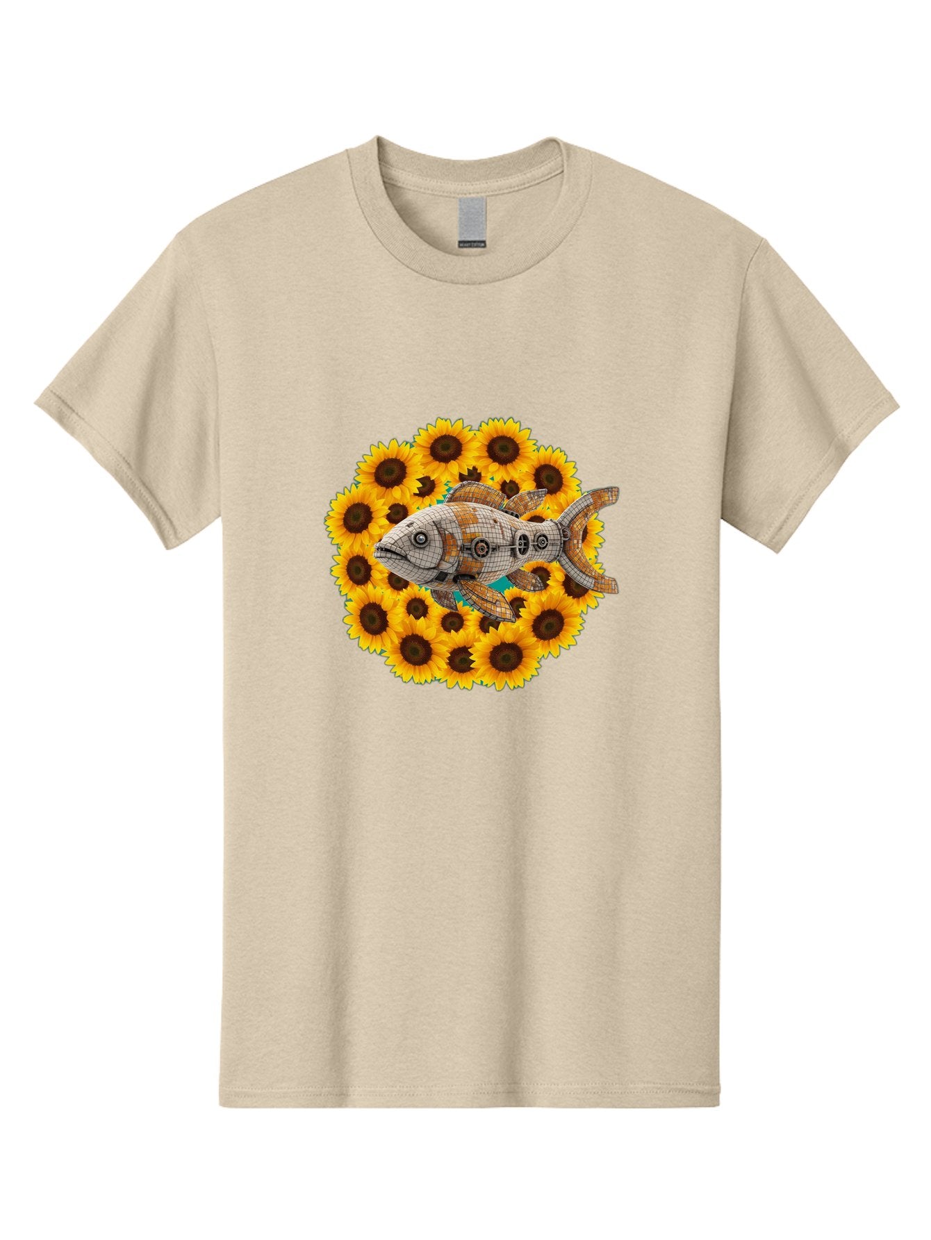 Mechanical-Fish-Sunflowers Men'S Graphic Tee, 100% Cotton, Comfortable Casual Summer Wear, Machine Washable, Vintage Camera, Old Camera, Antique Camera, Black Camera, Classic Photography, Photography Equipment, Nostalgic Device, Film Camera, Bak857 11