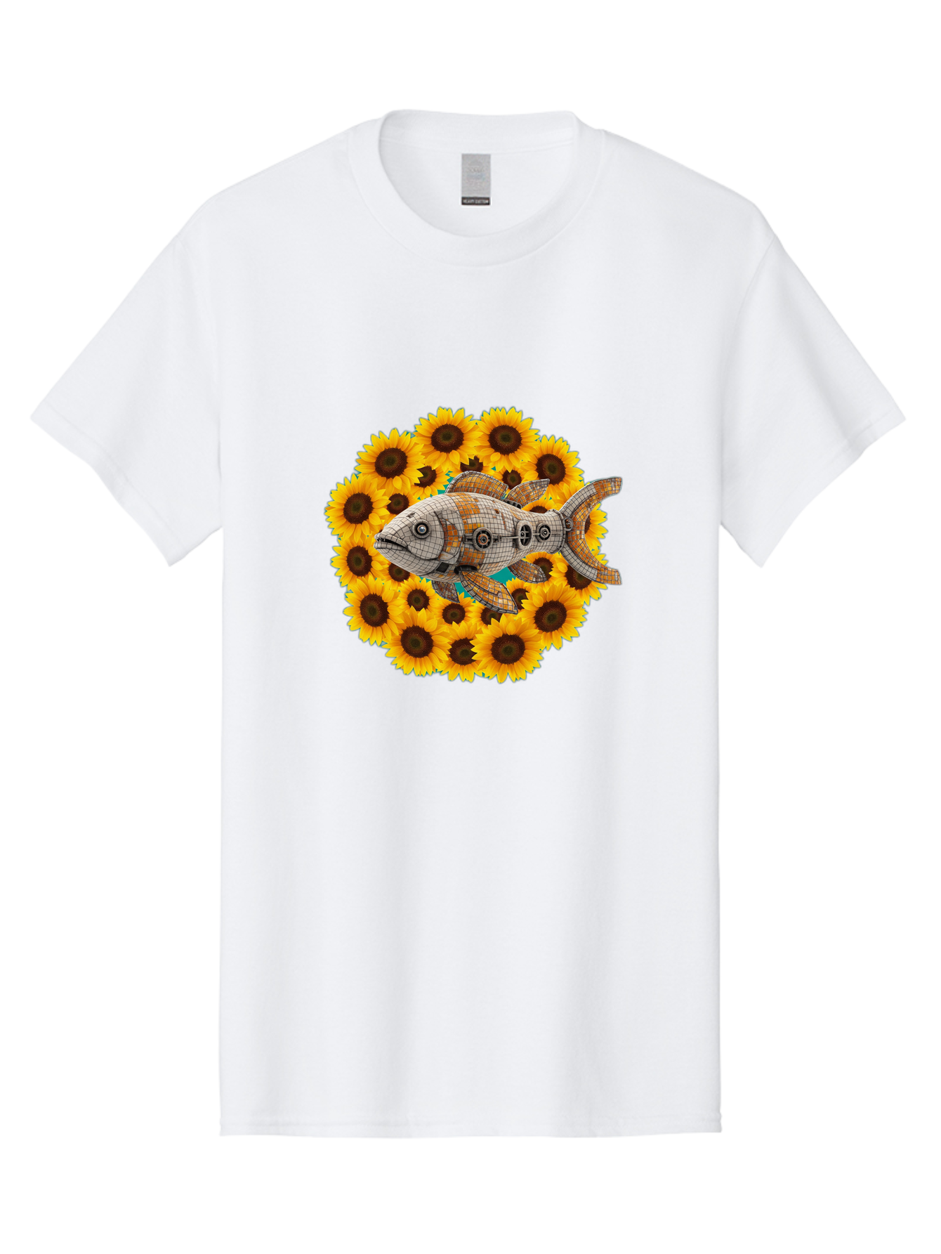 Mechanical-Fish-Sunflowers Men'S Graphic Tee, 100% Cotton, Comfortable Casual Summer Wear, Machine Washable, Vintage Camera, Old Camera, Antique Camera, Black Camera, Classic Photography, Photography Equipment, Nostalgic Device, Film Camera, Bak857 11