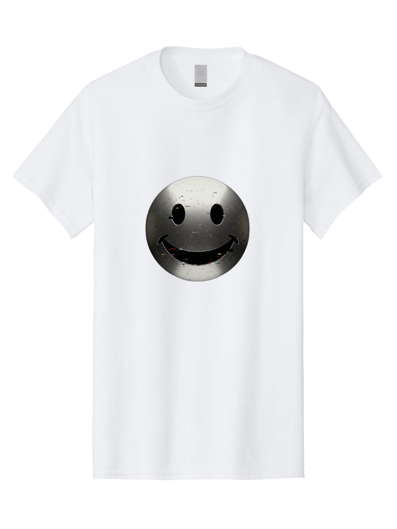 Metal-Smiley-Face Men'S Graphic Tee, 100% Cotton, Comfortable Casual Summer Wear, Machine Washable, Vintage Camera, Old Camera, Antique Camera, Black Camera, Classic Photography, Photography Equipment, Nostalgic Device, Film Camera, Camera Art Bak878