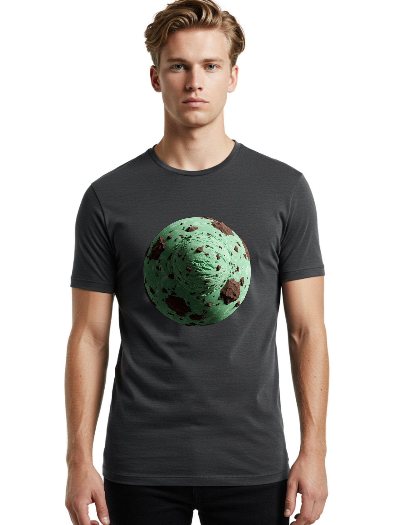 Mint-Chocolate-Chip-Ice-Cream Men'S Graphic Tee, 100% Cotton, Comfortable Casual Summer Wear, Machine Washable, Vintage Camera, Old Camera, Antique Camera, Black Camera, Classic Photography, Photography Equipment, Nostalgic Device, Bak887 24