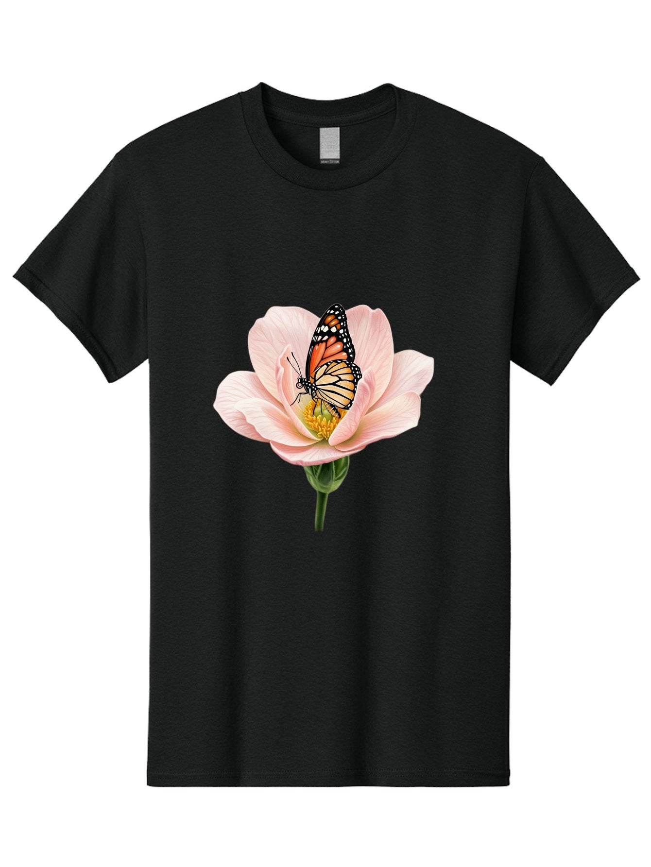 Monarch-On-Pink-Flower Men'S Graphic Tee, 100% Cotton, Comfortable Casual Summer Wear, Machine Washable, Vintage Camera, Old Camera, Antique Camera, Black Camera, Classic Photography, Photography Equipment, Nostalgic Device, Film Camera, Bak890 11