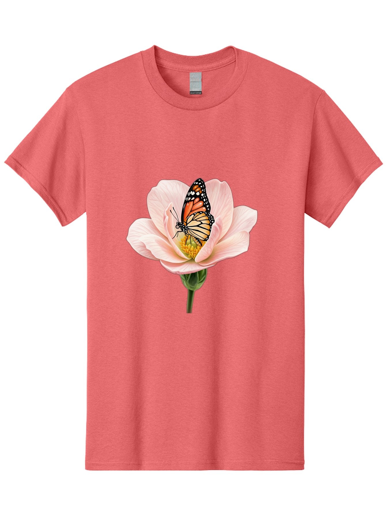 Monarch-On-Pink-Flower Men'S Graphic Tee, 100% Cotton, Comfortable Casual Summer Wear, Machine Washable, Vintage Camera, Old Camera, Antique Camera, Black Camera, Classic Photography, Photography Equipment, Nostalgic Device, Film Camera, Bak890 13