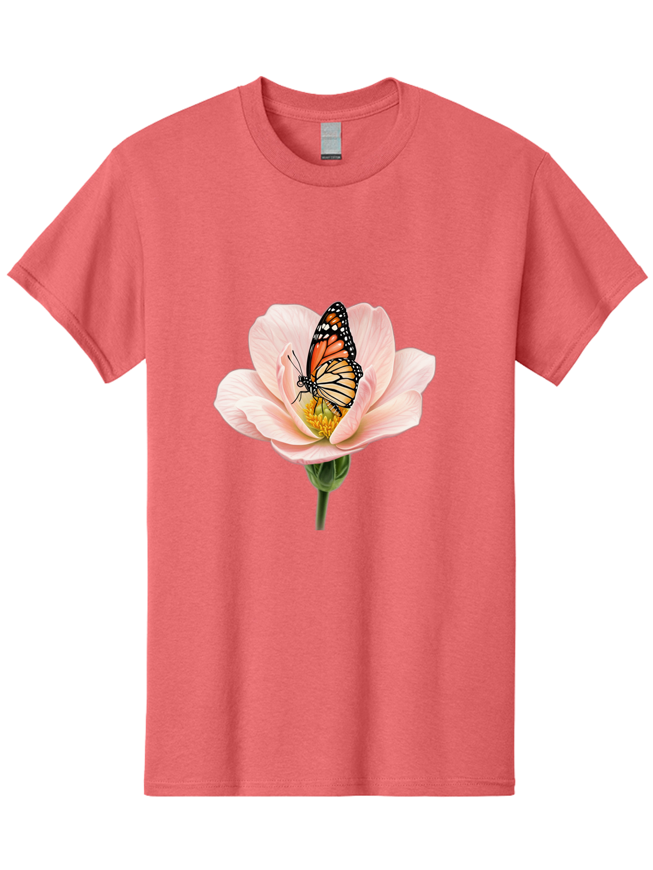 Monarch-On-Pink-Flower Men'S Graphic Tee, 100% Cotton, Comfortable Casual Summer Wear, Machine Washable, Vintage Camera, Old Camera, Antique Camera, Black Camera, Classic Photography, Photography Equipment, Nostalgic Device, Film Camera, Bak890 15