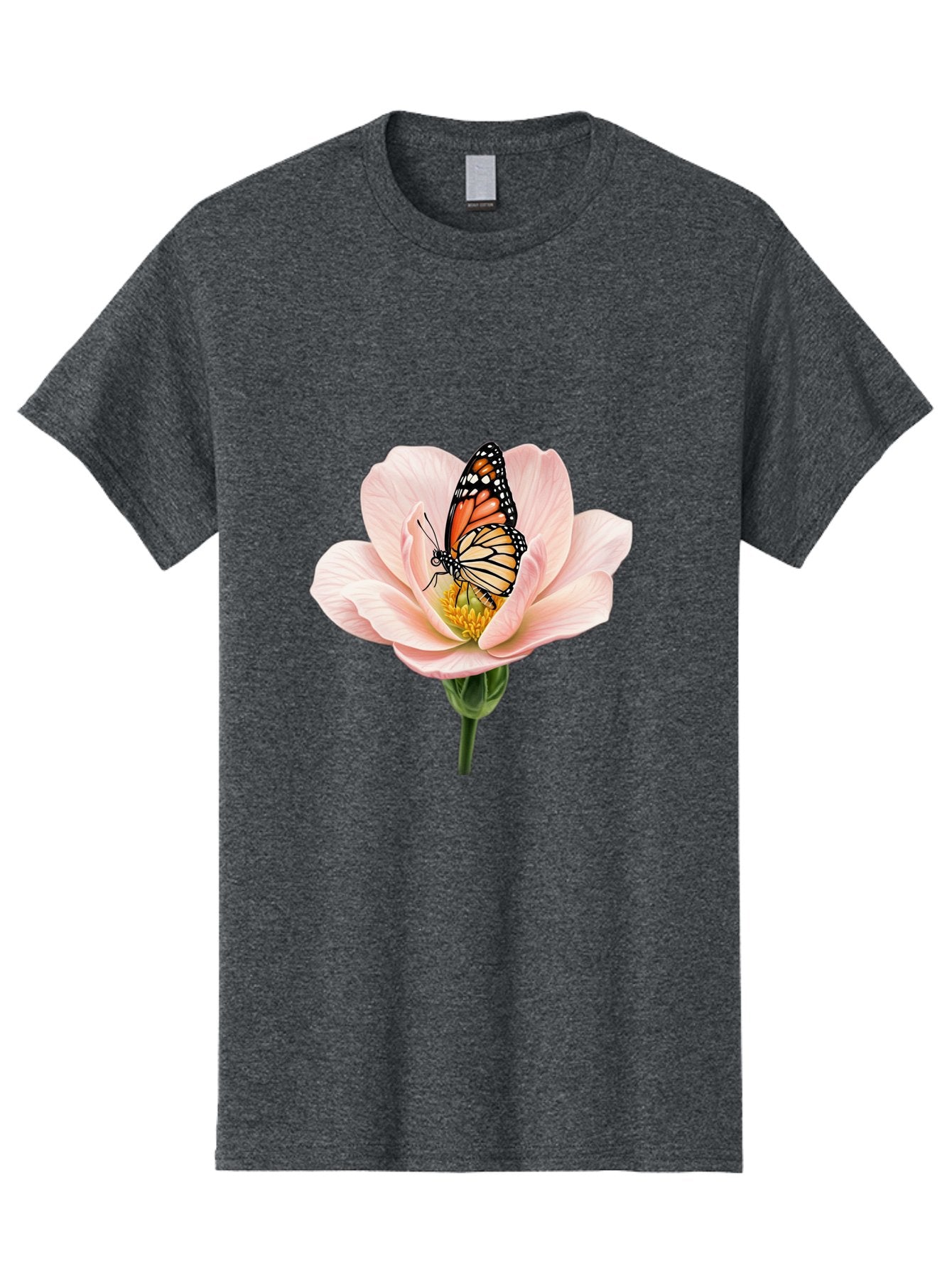 Monarch-On-Pink-Flower Men'S Graphic Tee, 100% Cotton, Comfortable Casual Summer Wear, Machine Washable, Vintage Camera, Old Camera, Antique Camera, Black Camera, Classic Photography, Photography Equipment, Nostalgic Device, Film Camera, Bak890 10