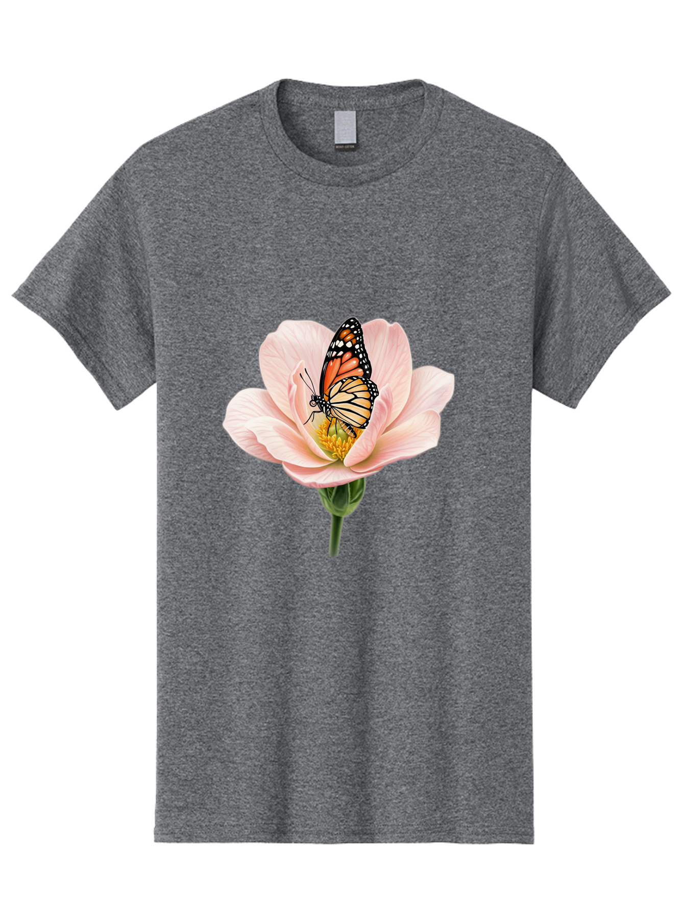 Monarch-On-Pink-Flower Men'S Graphic Tee, 100% Cotton, Comfortable Casual Summer Wear, Machine Washable, Vintage Camera, Old Camera, Antique Camera, Black Camera, Classic Photography, Photography Equipment, Nostalgic Device, Film Camera, Bak890 3
