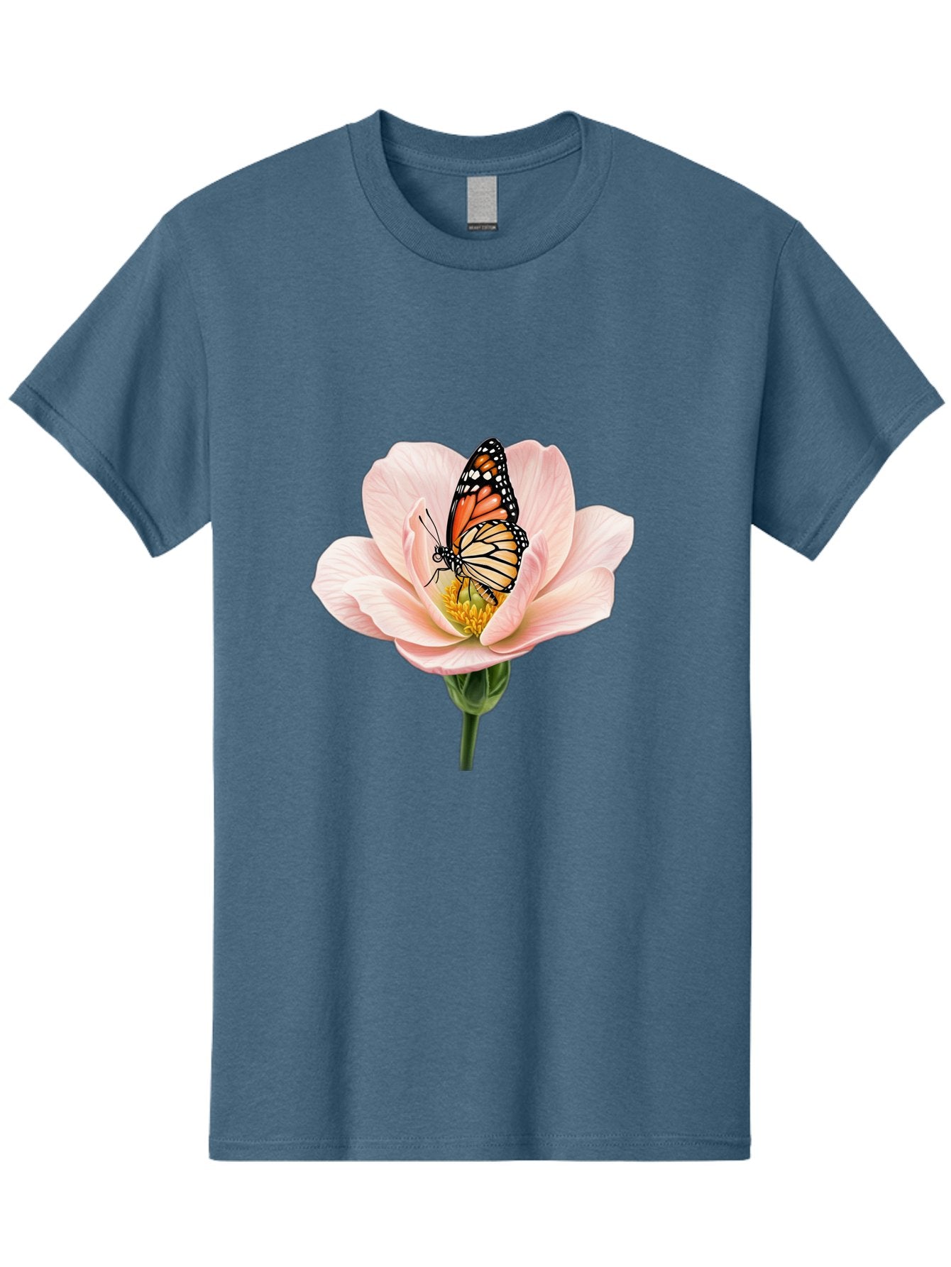 Monarch-On-Pink-Flower Men'S Graphic Tee, 100% Cotton, Comfortable Casual Summer Wear, Machine Washable, Vintage Camera, Old Camera, Antique Camera, Black Camera, Classic Photography, Photography Equipment, Nostalgic Device, Film Camera, Bak890 6