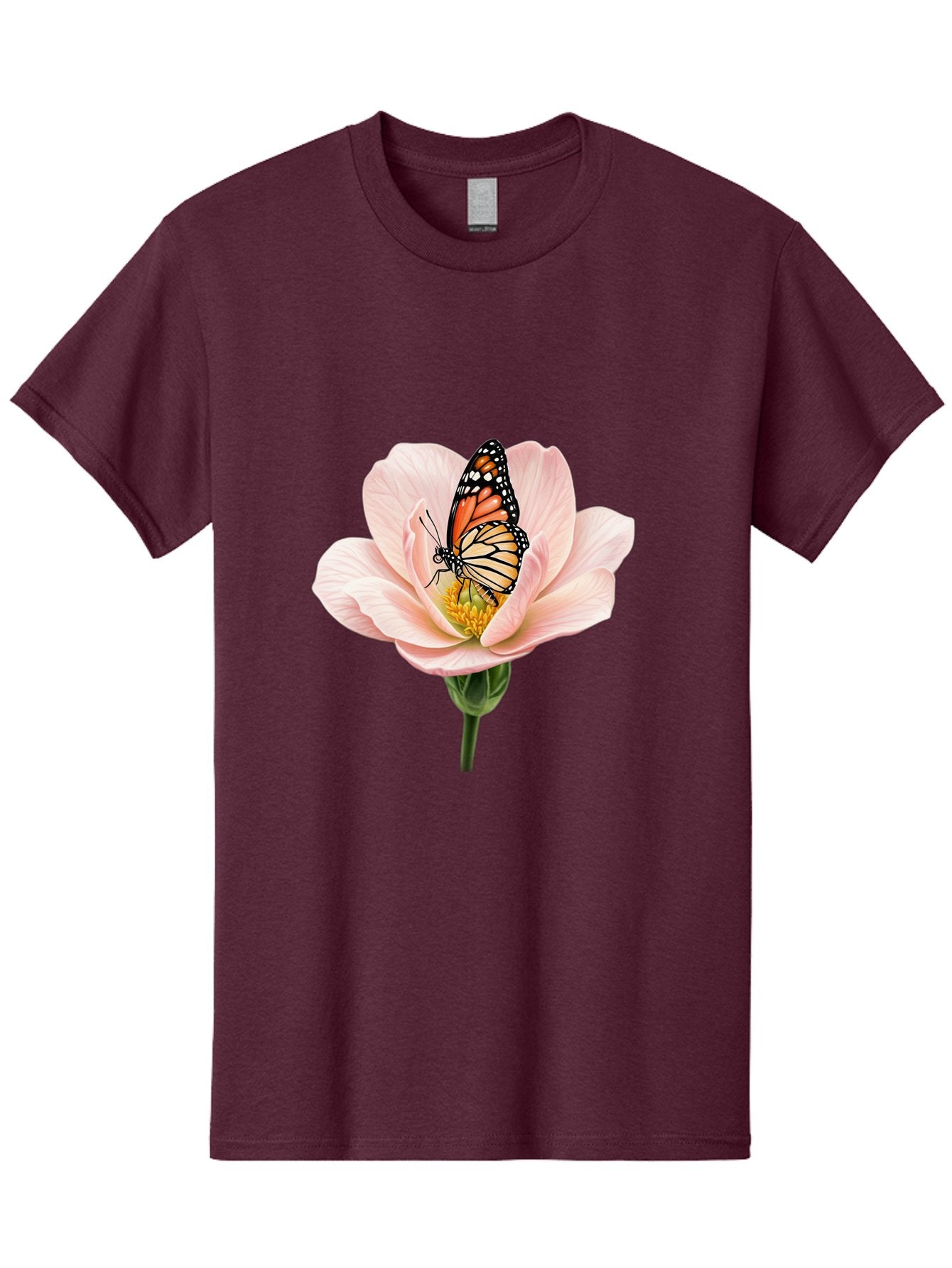 Monarch-On-Pink-Flower Men'S Graphic Tee, 100% Cotton, Comfortable Casual Summer Wear, Machine Washable, Vintage Camera, Old Camera, Antique Camera, Black Camera, Classic Photography, Photography Equipment, Nostalgic Device, Film Camera, Bak890 14