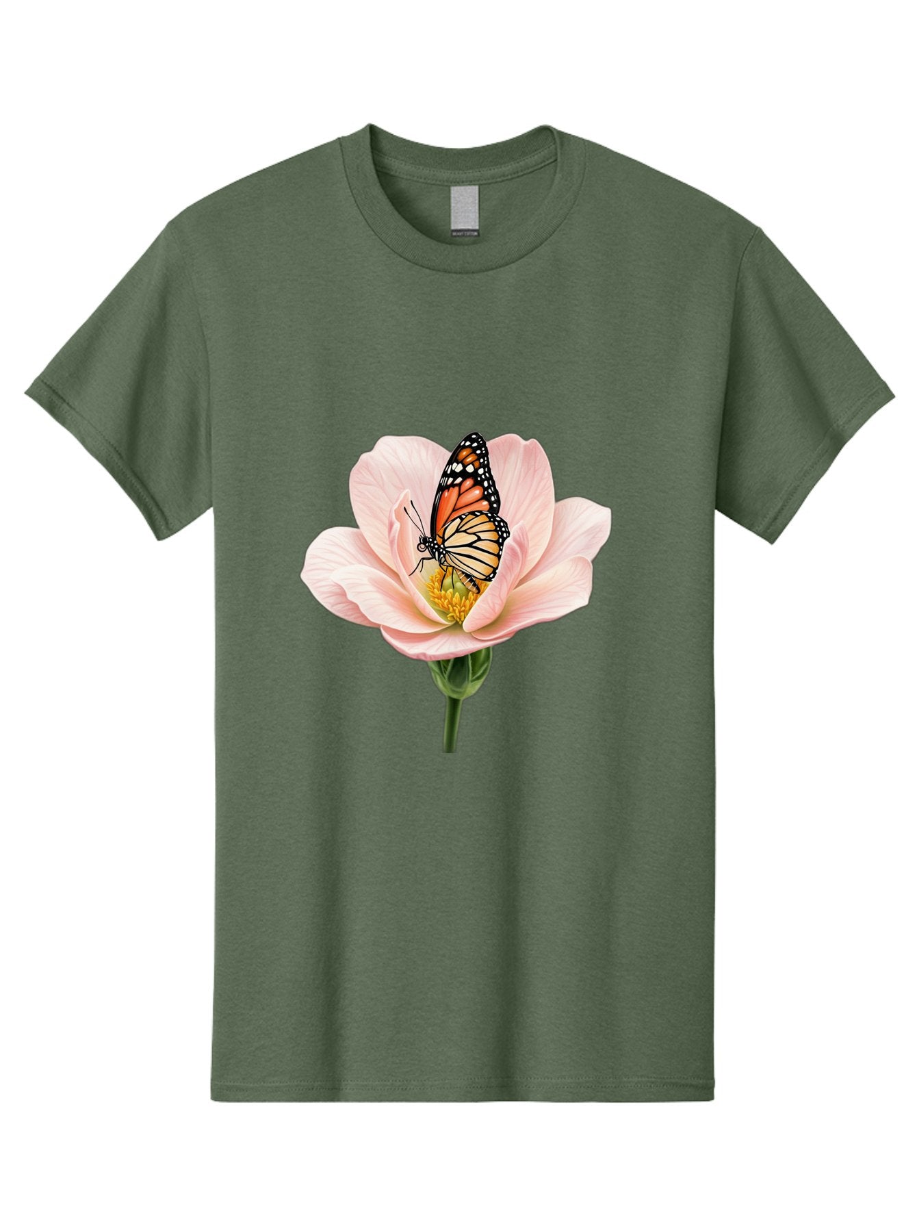 Monarch-On-Pink-Flower Men'S Graphic Tee, 100% Cotton, Comfortable Casual Summer Wear, Machine Washable, Vintage Camera, Old Camera, Antique Camera, Black Camera, Classic Photography, Photography Equipment, Nostalgic Device, Film Camera, Bak890