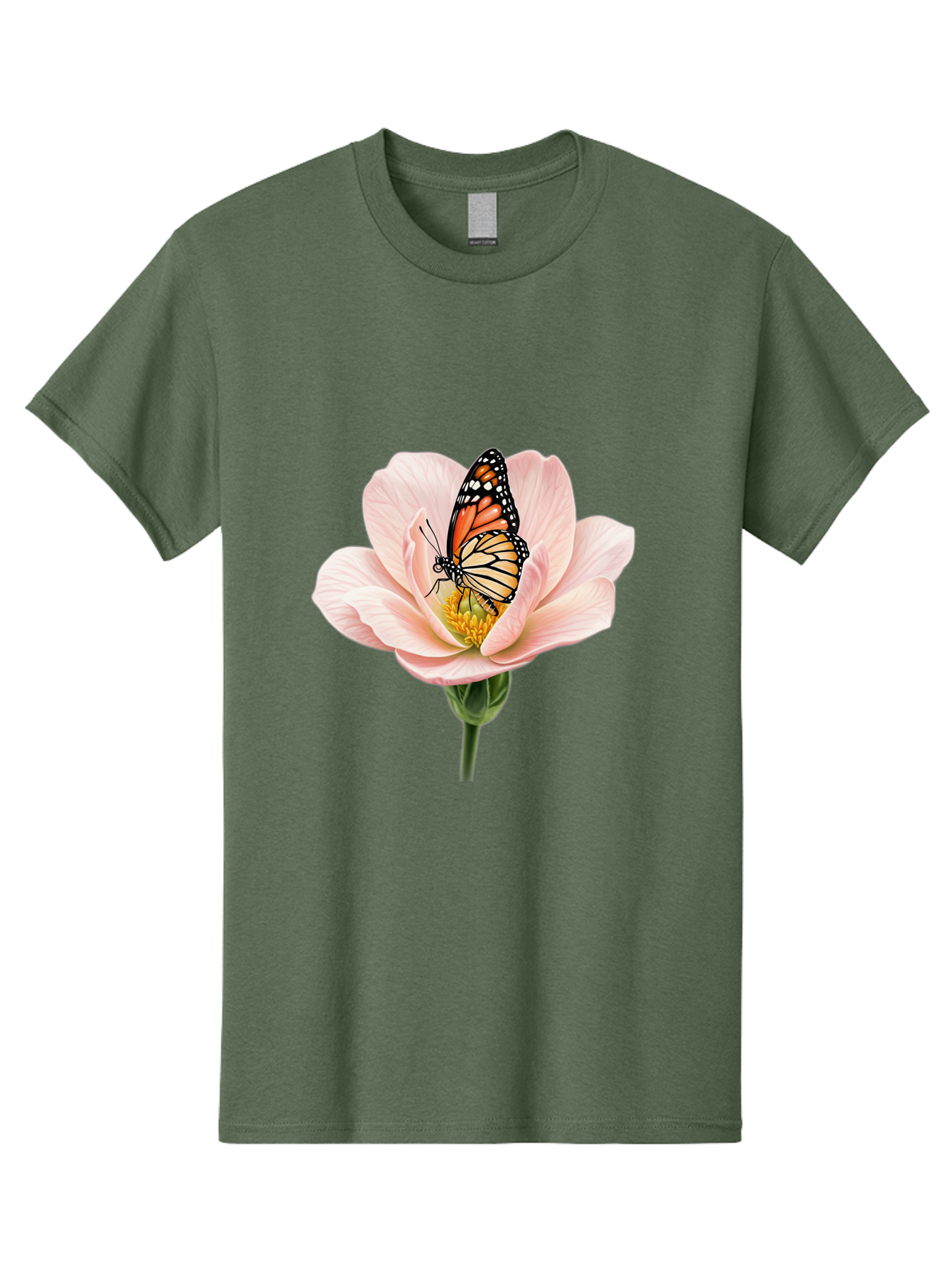 Monarch-On-Pink-Flower Men'S Graphic Tee, 100% Cotton, Comfortable Casual Summer Wear, Machine Washable, Vintage Camera, Old Camera, Antique Camera, Black Camera, Classic Photography, Photography Equipment, Nostalgic Device, Film Camera, Bak890 10