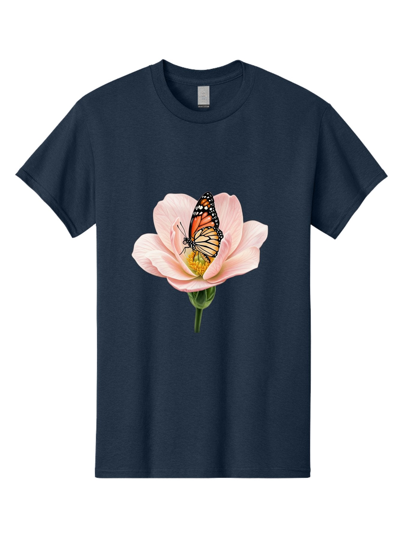 Monarch-On-Pink-Flower Men'S Graphic Tee, 100% Cotton, Comfortable Casual Summer Wear, Machine Washable, Vintage Camera, Old Camera, Antique Camera, Black Camera, Classic Photography, Photography Equipment, Nostalgic Device, Film Camera, Bak890 5