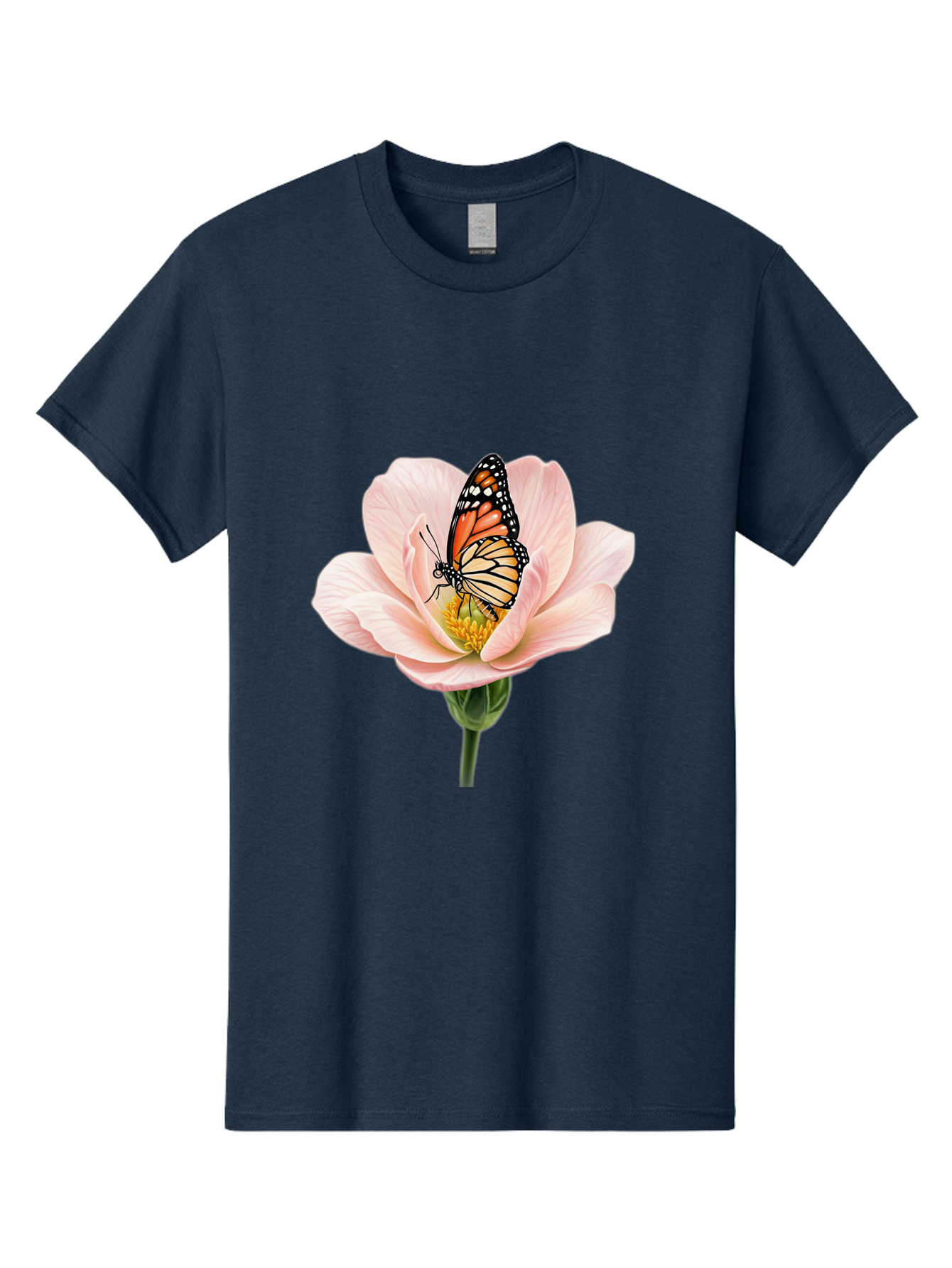 Monarch-On-Pink-Flower Men'S Graphic Tee, 100% Cotton, Comfortable Casual Summer Wear, Machine Washable, Vintage Camera, Old Camera, Antique Camera, Black Camera, Classic Photography, Photography Equipment, Nostalgic Device, Film Camera, Bak890 8
