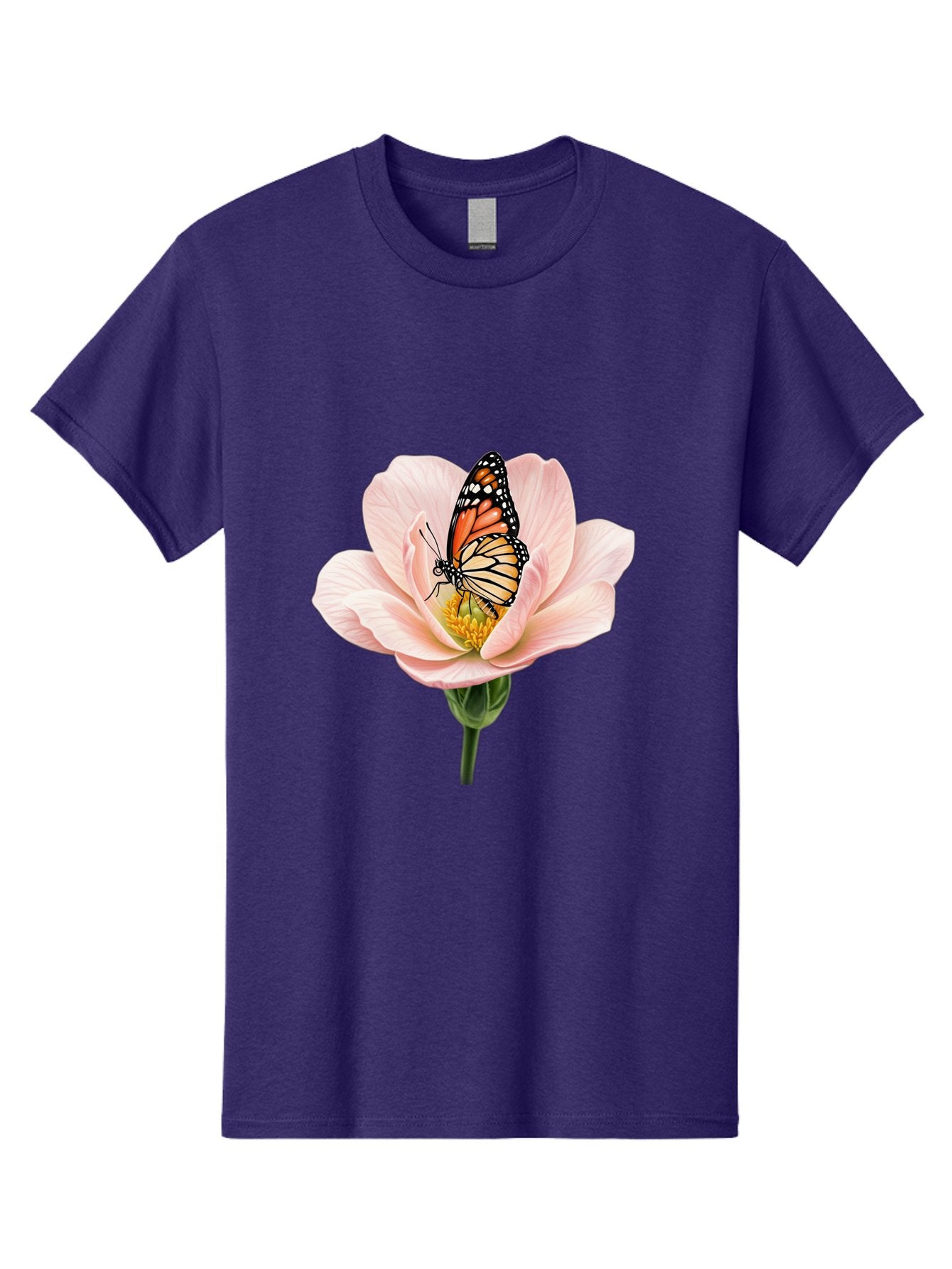 Monarch-On-Pink-Flower Men'S Graphic Tee, 100% Cotton, Comfortable Casual Summer Wear, Machine Washable, Vintage Camera, Old Camera, Antique Camera, Black Camera, Classic Photography, Photography Equipment, Nostalgic Device, Film Camera, Bak890 4