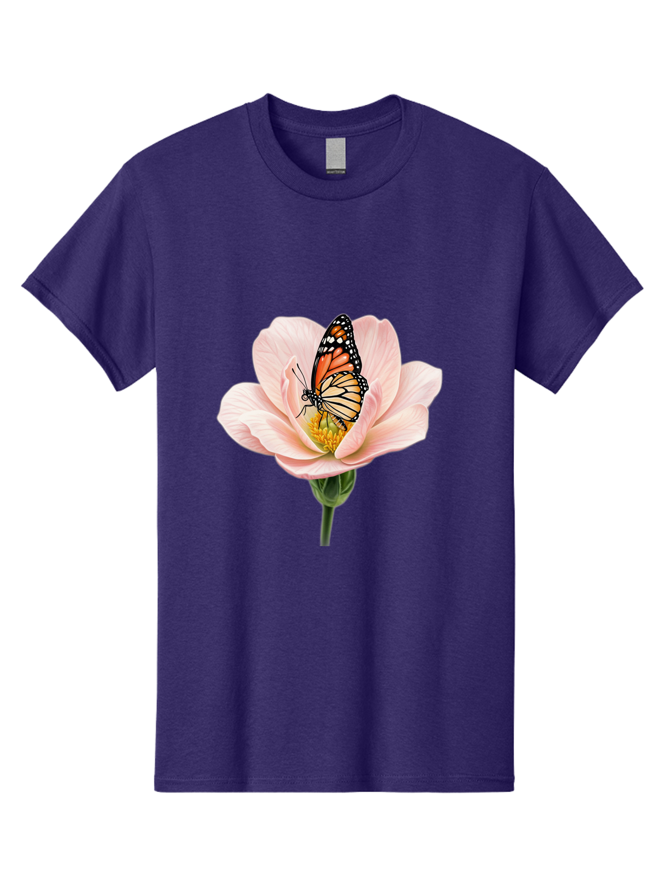 Monarch-On-Pink-Flower Men'S Graphic Tee, 100% Cotton, Comfortable Casual Summer Wear, Machine Washable, Vintage Camera, Old Camera, Antique Camera, Black Camera, Classic Photography, Photography Equipment, Nostalgic Device, Film Camera, Bak890 12