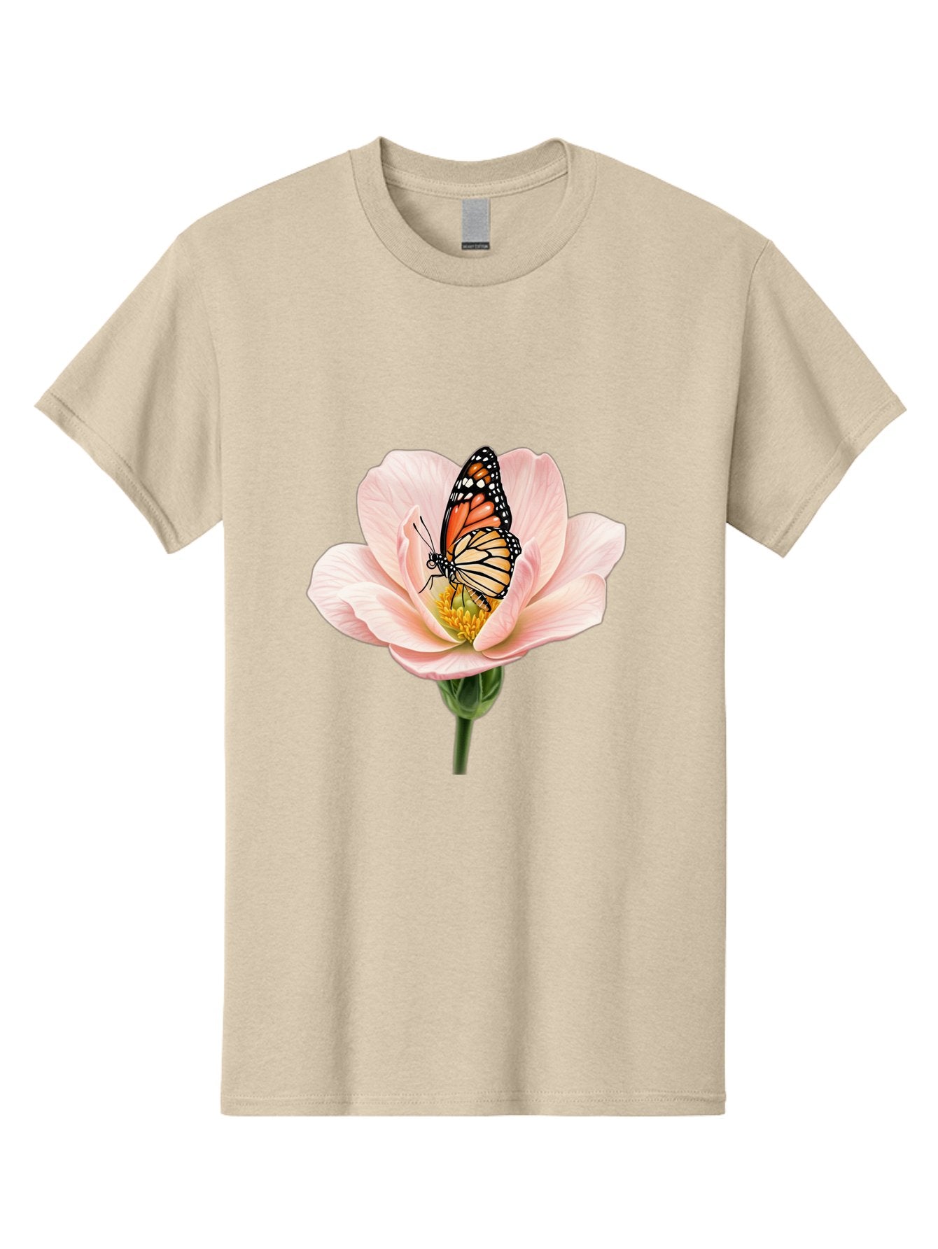Monarch-On-Pink-Flower Men'S Graphic Tee, 100% Cotton, Comfortable Casual Summer Wear, Machine Washable, Vintage Camera, Old Camera, Antique Camera, Black Camera, Classic Photography, Photography Equipment, Nostalgic Device, Film Camera, Bak890 15