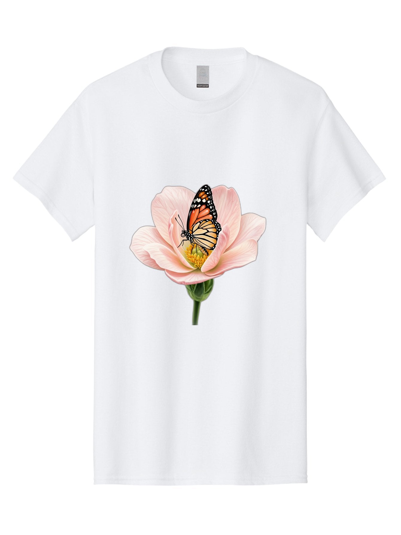 Monarch-On-Pink-Flower Men'S Graphic Tee, 100% Cotton, Comfortable Casual Summer Wear, Machine Washable, Vintage Camera, Old Camera, Antique Camera, Black Camera, Classic Photography, Photography Equipment, Nostalgic Device, Film Camera, Bak890 9
