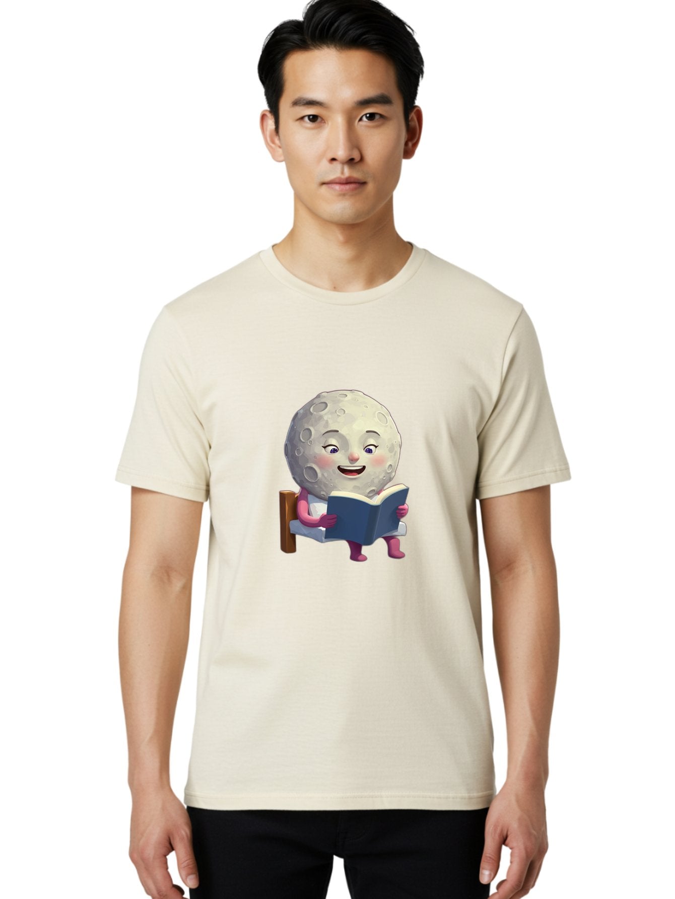 Moon-Reading-Book Men'S Graphic Tee, 100% Cotton, Comfortable Casual Summer Wear, Machine Washable, Vintage Camera, Old Camera, Antique Camera, Black Camera, Classic Photography, Photography Equipment, Nostalgic Device, Film Camera, Camera Art Bak896 24