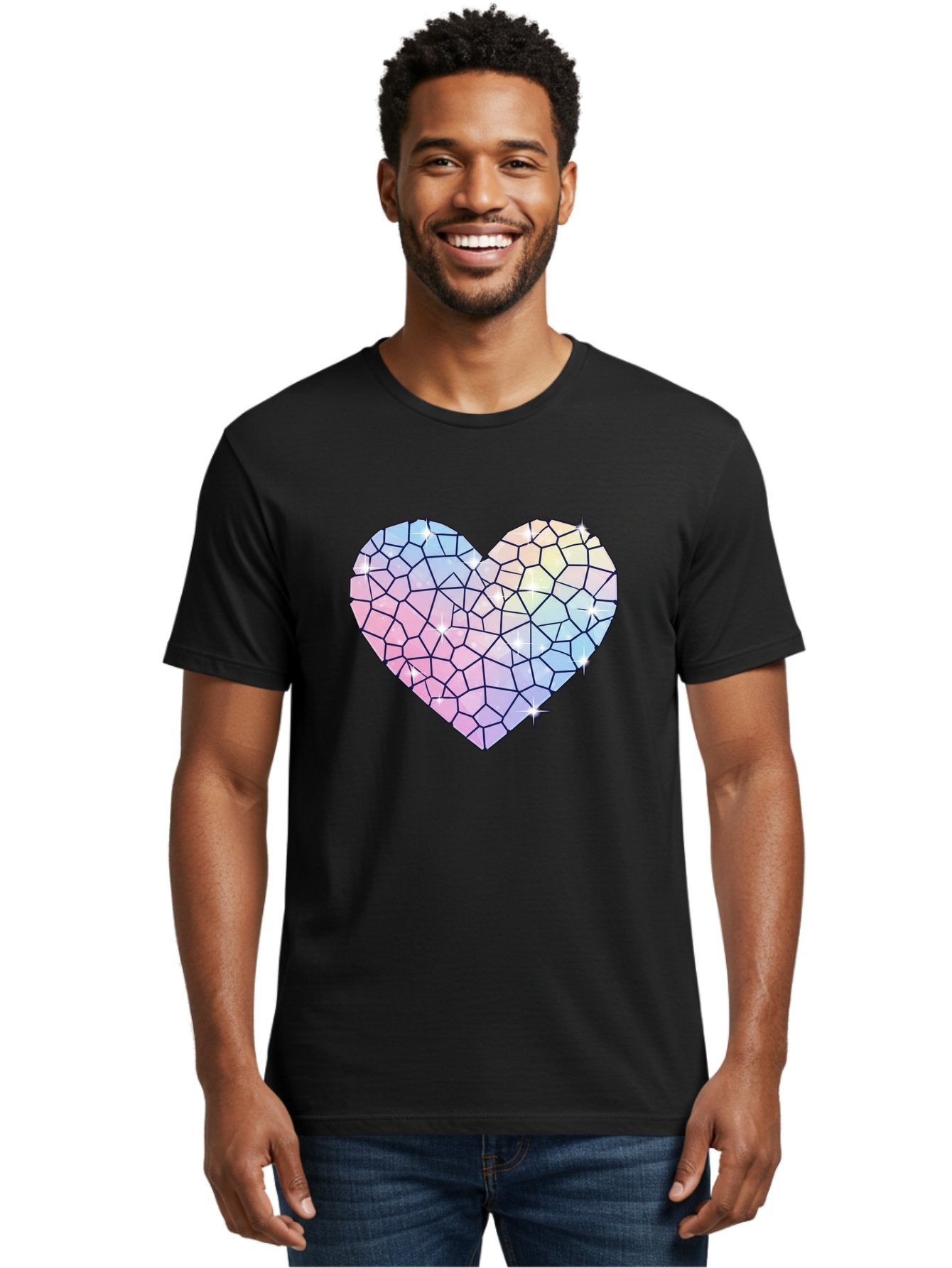 Mosaic-Heart-1 Men'S Graphic Tee, 100% Cotton, Comfortable Casual Summer Wear, Machine Washable, Vintage Camera, Old Camera, Antique Camera, Black Camera, Classic Photography, Photography Equipment, Nostalgic Device, Film Camera, Camera Art Bak904 25