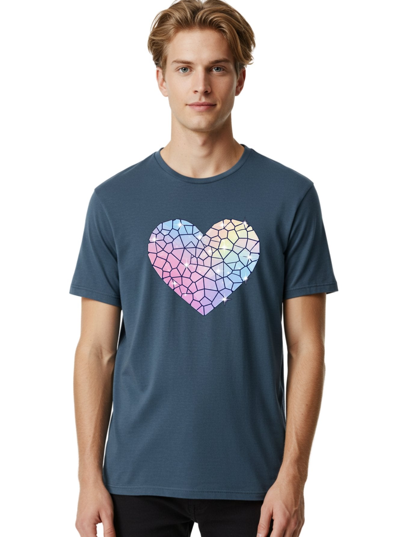 Mosaic-Heart-1 Men'S Graphic Tee, 100% Cotton, Comfortable Casual Summer Wear, Machine Washable, Vintage Camera, Old Camera, Antique Camera, Black Camera, Classic Photography, Photography Equipment, Nostalgic Device, Film Camera, Camera Art Bak904 19