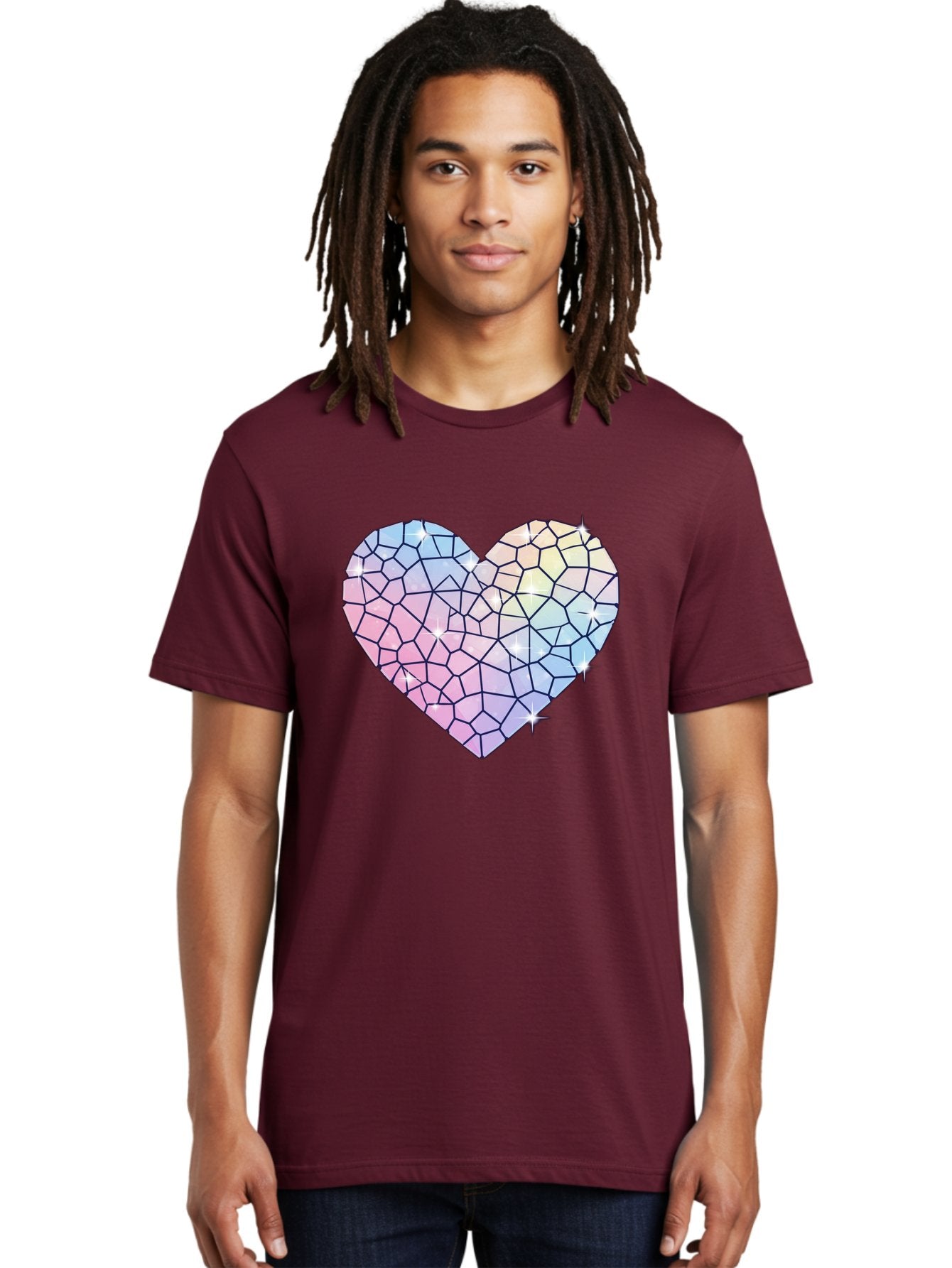 Mosaic-Heart-1 Men'S Graphic Tee, 100% Cotton, Comfortable Casual Summer Wear, Machine Washable, Vintage Camera, Old Camera, Antique Camera, Black Camera, Classic Photography, Photography Equipment, Nostalgic Device, Film Camera, Camera Art Bak904 16