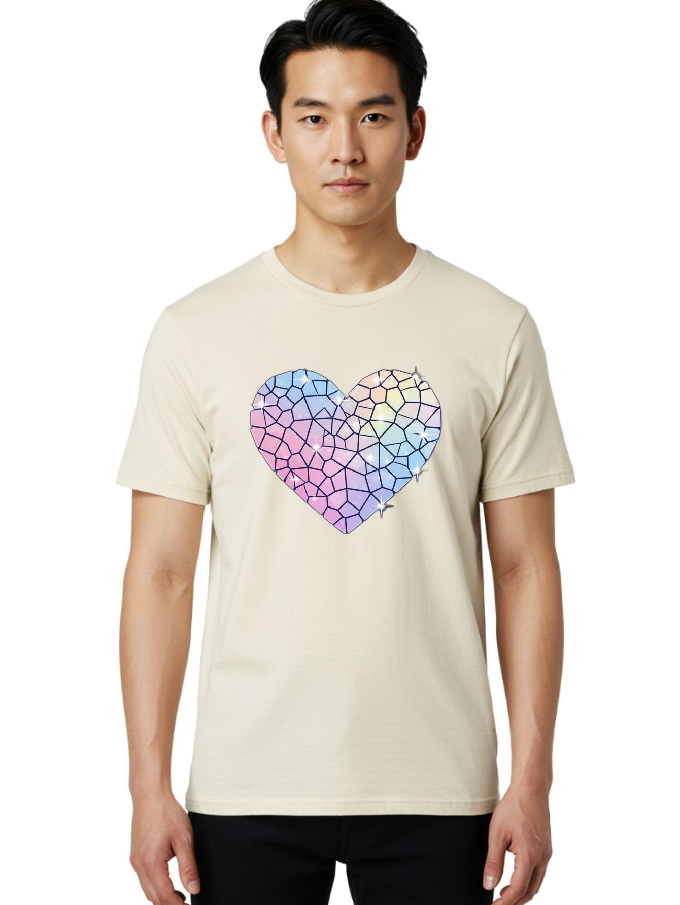 Mosaic-Heart-1 Men'S Graphic Tee, 100% Cotton, Comfortable Casual Summer Wear, Machine Washable, Vintage Camera, Old Camera, Antique Camera, Black Camera, Classic Photography, Photography Equipment, Nostalgic Device, Film Camera, Camera Art Bak904 28