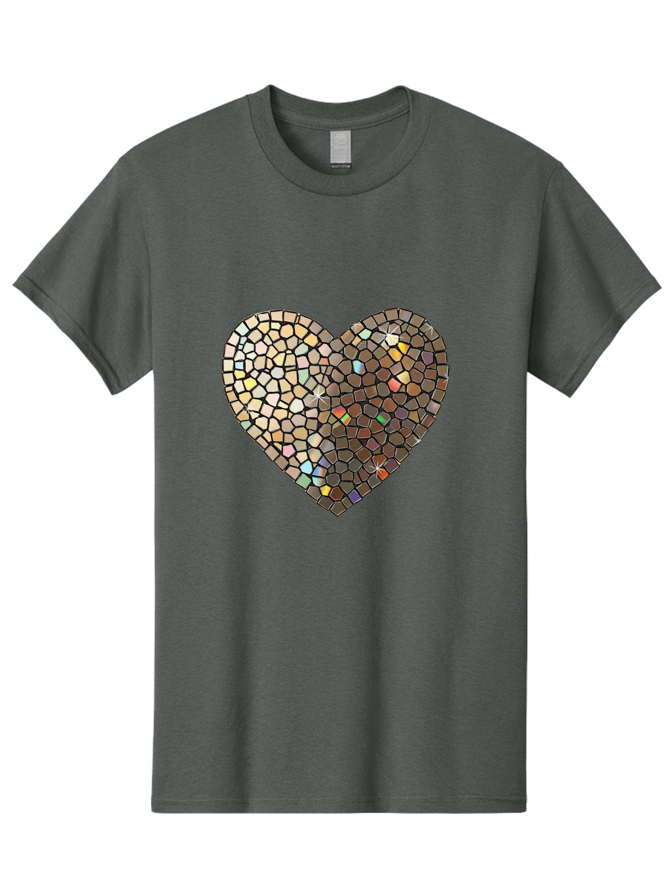 Mosaic-Heart-2 Men'S Graphic Tee, 100% Cotton, Comfortable Casual Summer Wear, Machine Washable, Vintage Camera, Old Camera, Antique Camera, Black Camera, Classic Photography, Photography Equipment, Nostalgic Device, Film Camera, Camera Art Bak905 12