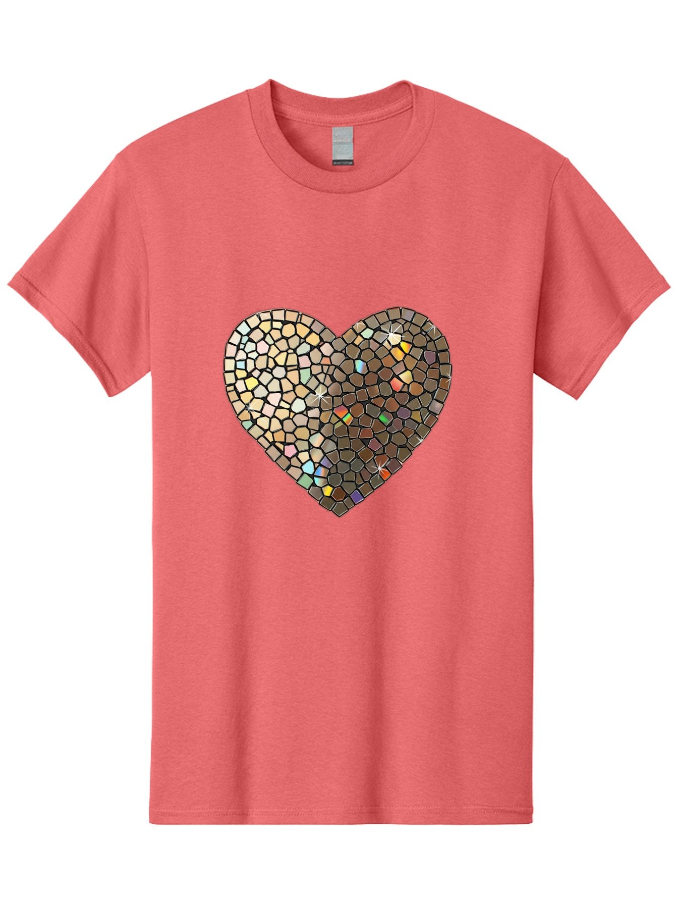 Mosaic-Heart-2 Men'S Graphic Tee, 100% Cotton, Comfortable Casual Summer Wear, Machine Washable, Vintage Camera, Old Camera, Antique Camera, Black Camera, Classic Photography, Photography Equipment, Nostalgic Device, Film Camera, Camera Art Bak905 5