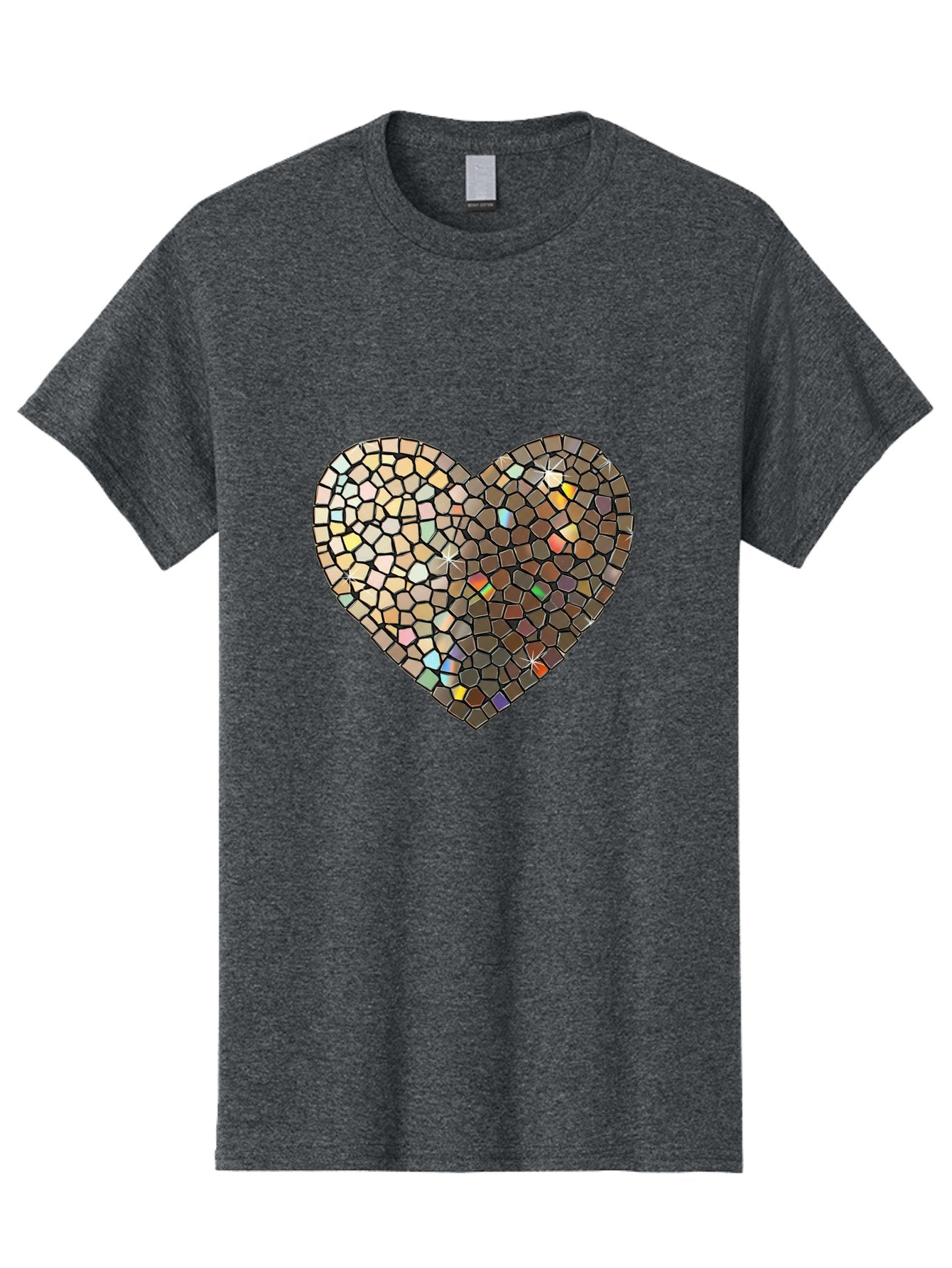 Mosaic-Heart-2 Men'S Graphic Tee, 100% Cotton, Comfortable Casual Summer Wear, Machine Washable, Vintage Camera, Old Camera, Antique Camera, Black Camera, Classic Photography, Photography Equipment, Nostalgic Device, Film Camera, Camera Art Bak905 10