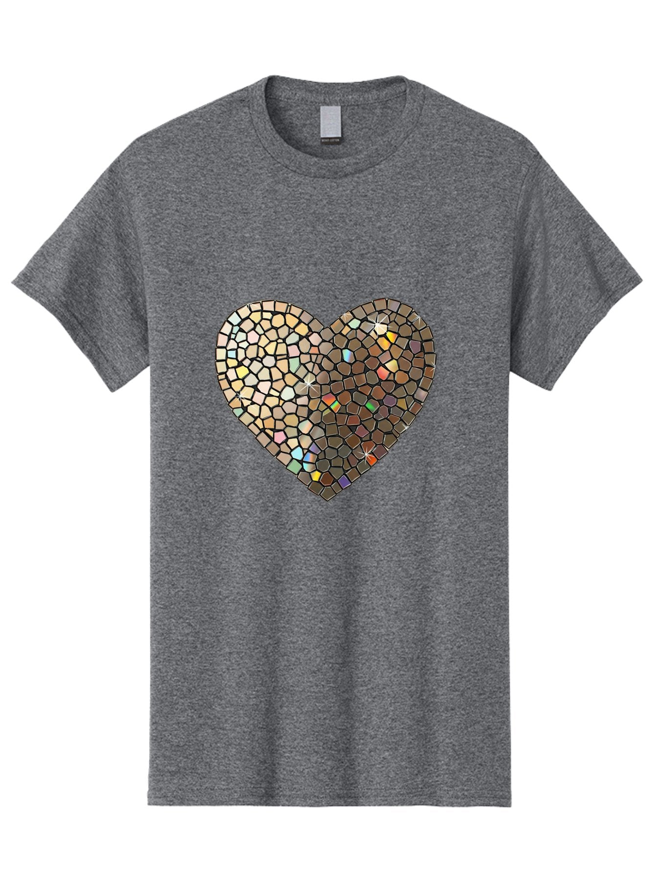 Mosaic-Heart-2 Men'S Graphic Tee, 100% Cotton, Comfortable Casual Summer Wear, Machine Washable, Vintage Camera, Old Camera, Antique Camera, Black Camera, Classic Photography, Photography Equipment, Nostalgic Device, Film Camera, Camera Art Bak905 8