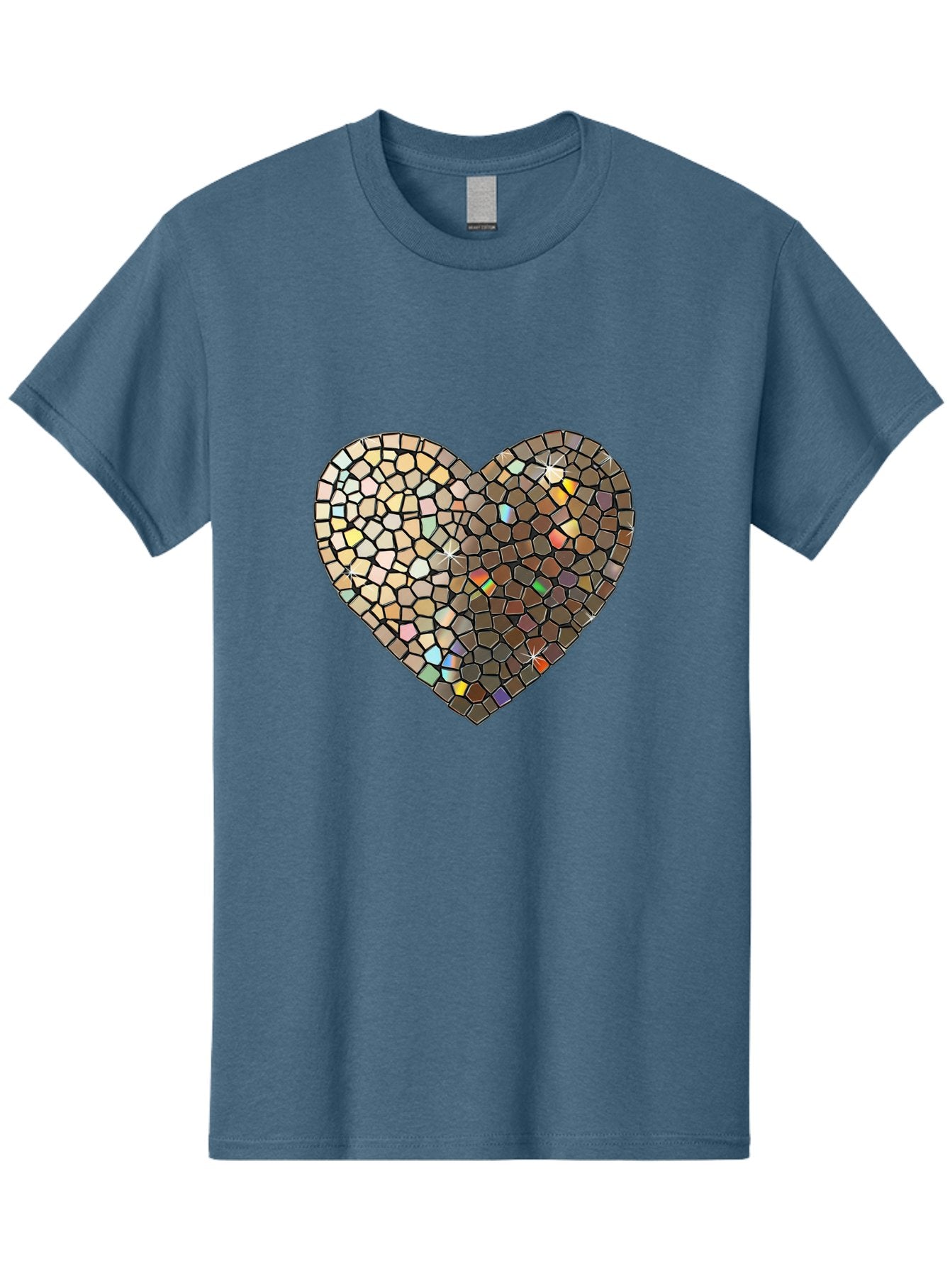 Mosaic-Heart-2 Men'S Graphic Tee, 100% Cotton, Comfortable Casual Summer Wear, Machine Washable, Vintage Camera, Old Camera, Antique Camera, Black Camera, Classic Photography, Photography Equipment, Nostalgic Device, Film Camera, Camera Art Bak905 9
