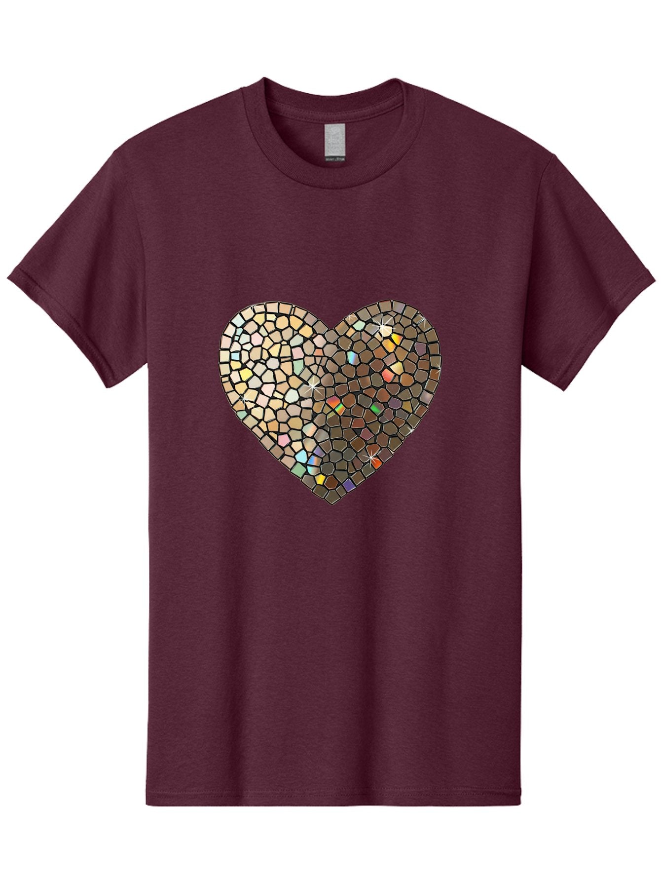 Mosaic-Heart-2 Men'S Graphic Tee, 100% Cotton, Comfortable Casual Summer Wear, Machine Washable, Vintage Camera, Old Camera, Antique Camera, Black Camera, Classic Photography, Photography Equipment, Nostalgic Device, Film Camera, Camera Art Bak905 14