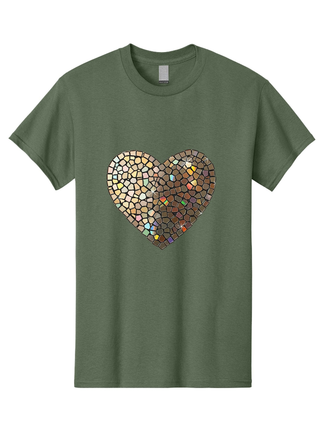Mosaic-Heart-2 Men'S Graphic Tee, 100% Cotton, Comfortable Casual Summer Wear, Machine Washable, Vintage Camera, Old Camera, Antique Camera, Black Camera, Classic Photography, Photography Equipment, Nostalgic Device, Film Camera, Camera Art Bak905 7